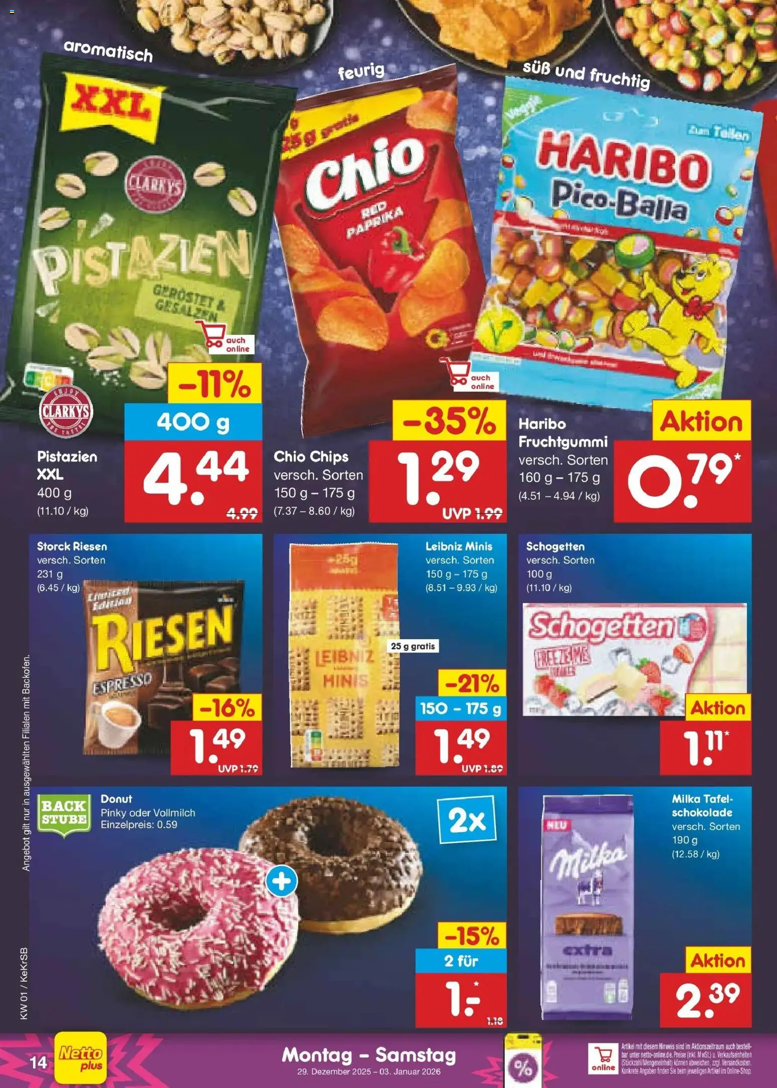 Netto Marken-Discount prospekt Jüchen	 – gültig ab 28.12.2025 | Seite: 14 | Produkte: Schokolade, Milka, Paprika, Chips