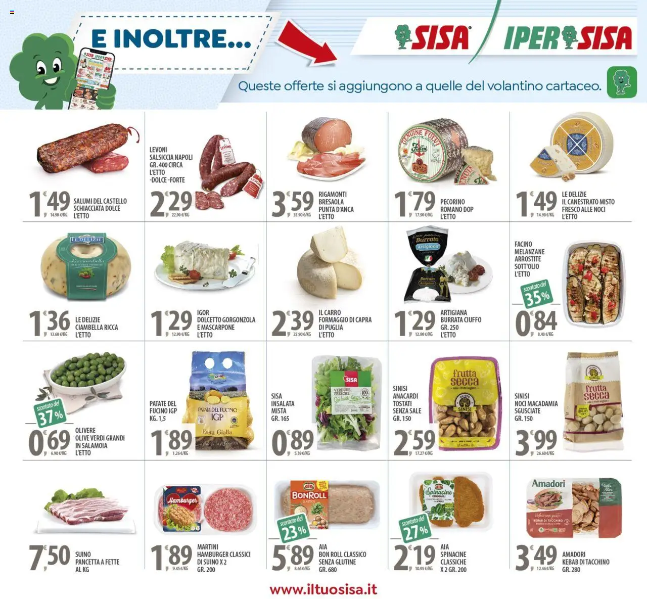 Volantino SISA del 14.10.2025 | Pagina: 18 | Prodotti: Bresaola, Sale, Noci, Gorgonzola