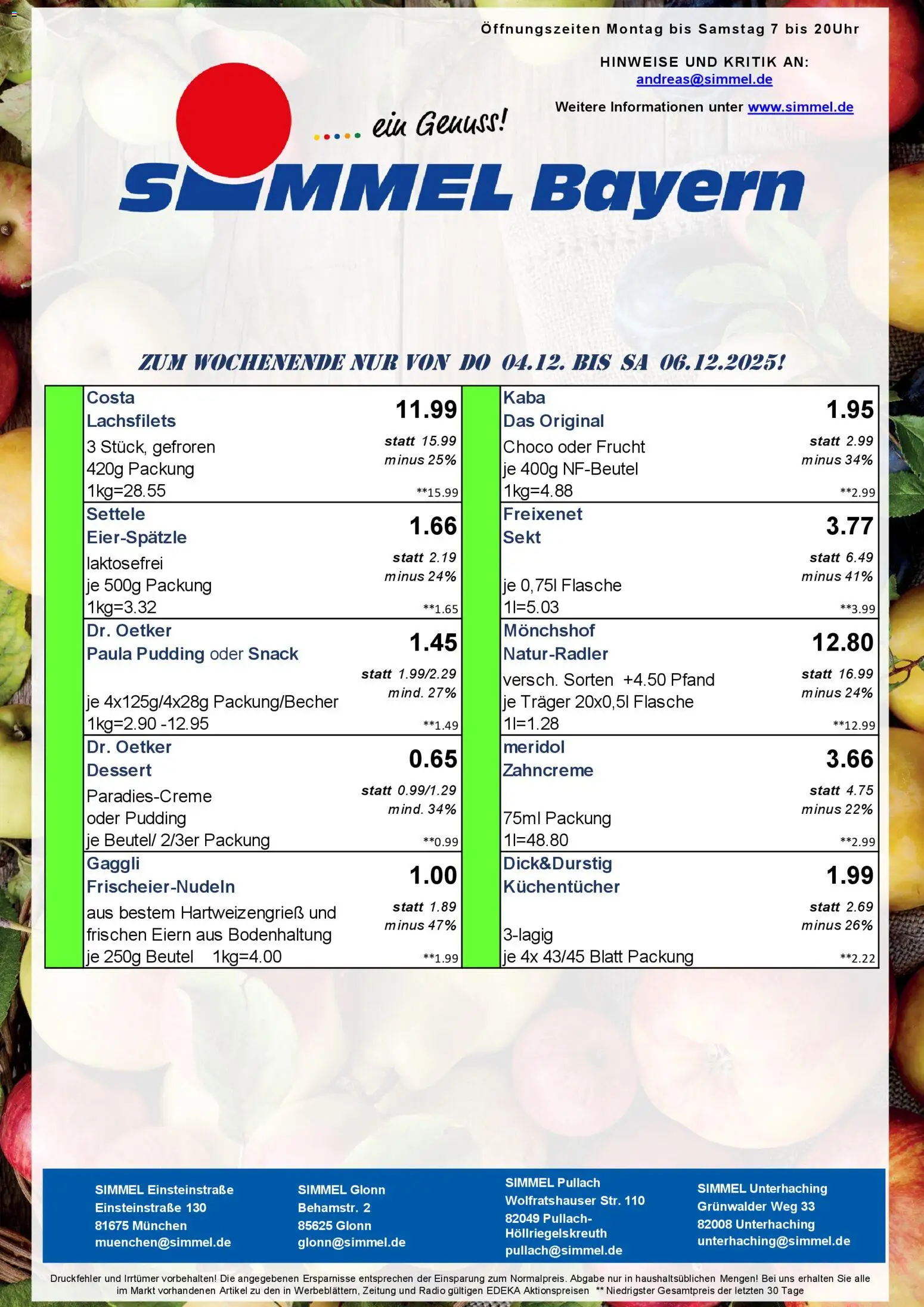 Simmel - Bayern – gültig ab 01.12.2025 | Seite: 9 | Produkte: Monchshof, Freixenet, Sekt, Radio
