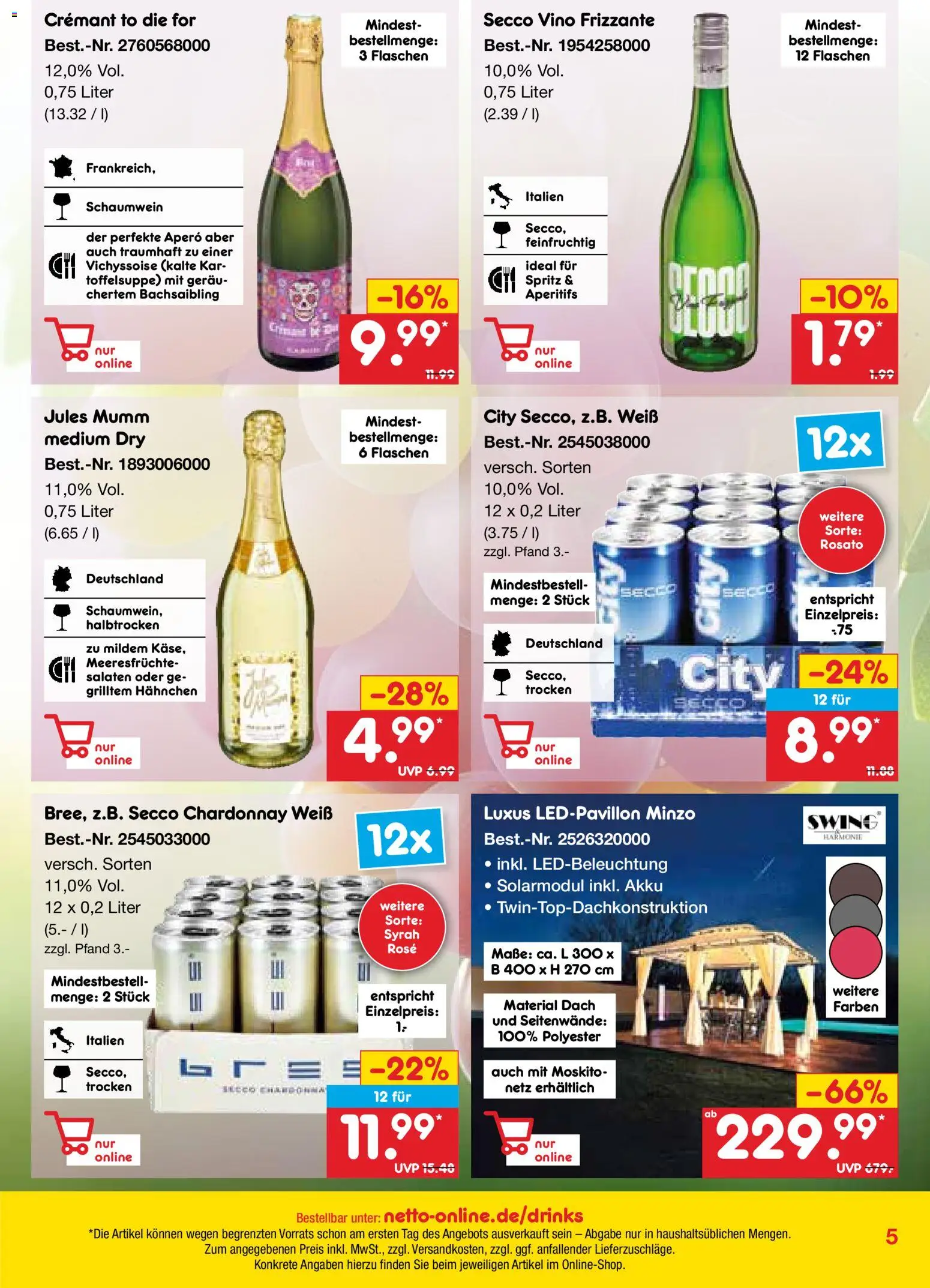 Netto Marken-Discount Online-Sonderangebote – gültig ab 01.04.2026 | Seite: 5 | Produkte: Hahnchen, Jules mumm, Meeresfrüchte