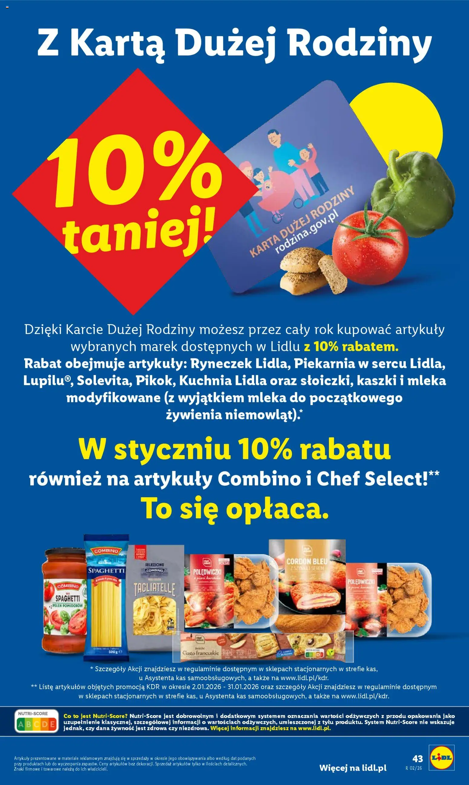 Lidl Gazetka od 05.01.2026 | Strona: 45 | Produkty: Ciasto, Mleka, Szynka, Tagliatelle