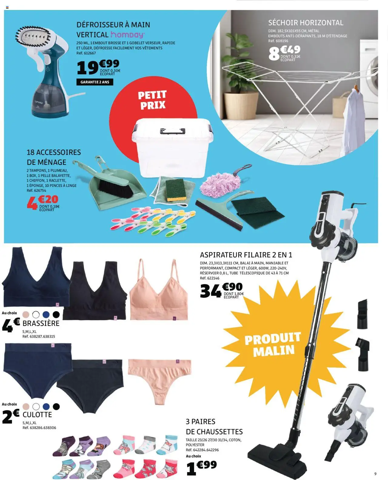  | Page: 9 | Produits: Séchoir, Brosse, Balai, Culotte