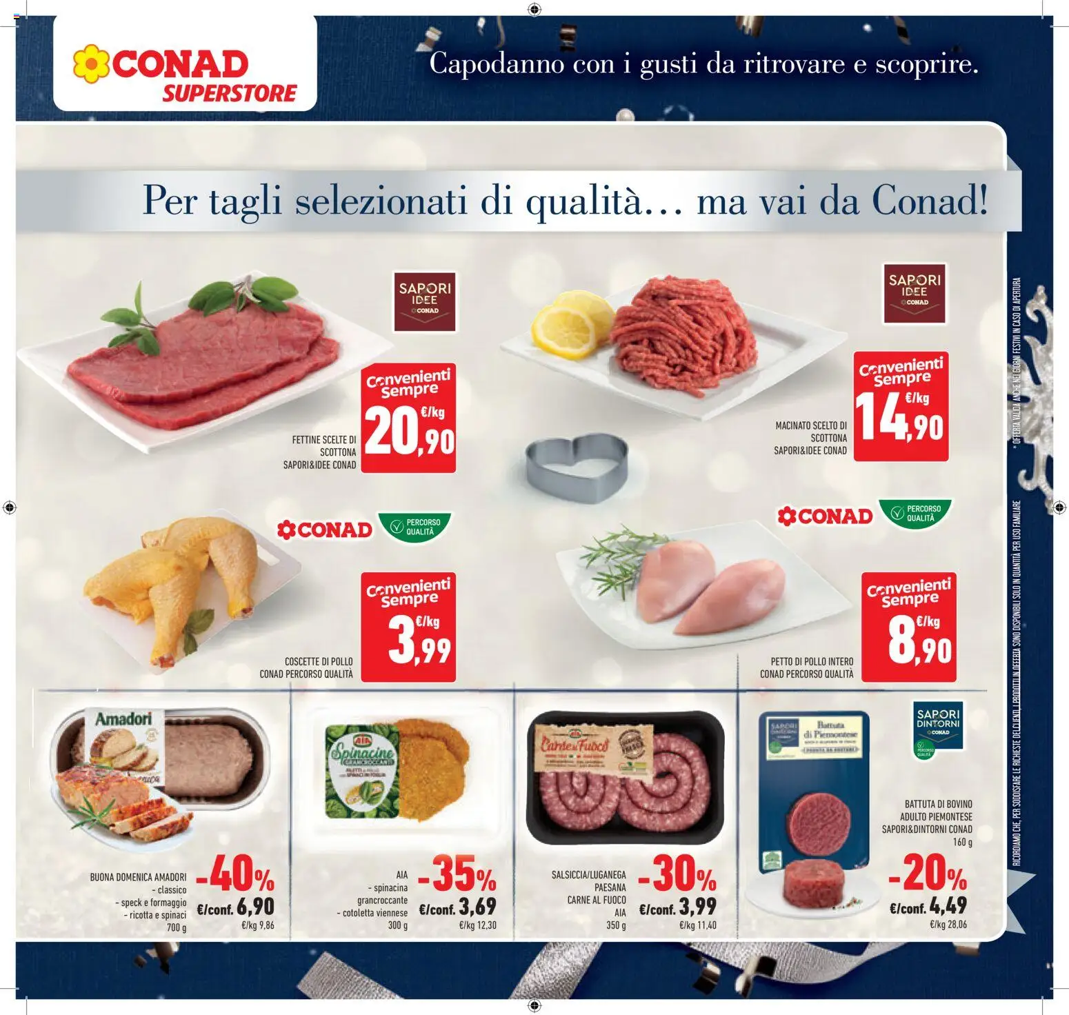 Volantino Conad del 27.12.2025 | Pagina: 11 | Prodotti: Bovino, Petto di Pollo, Pollo, Formaggio