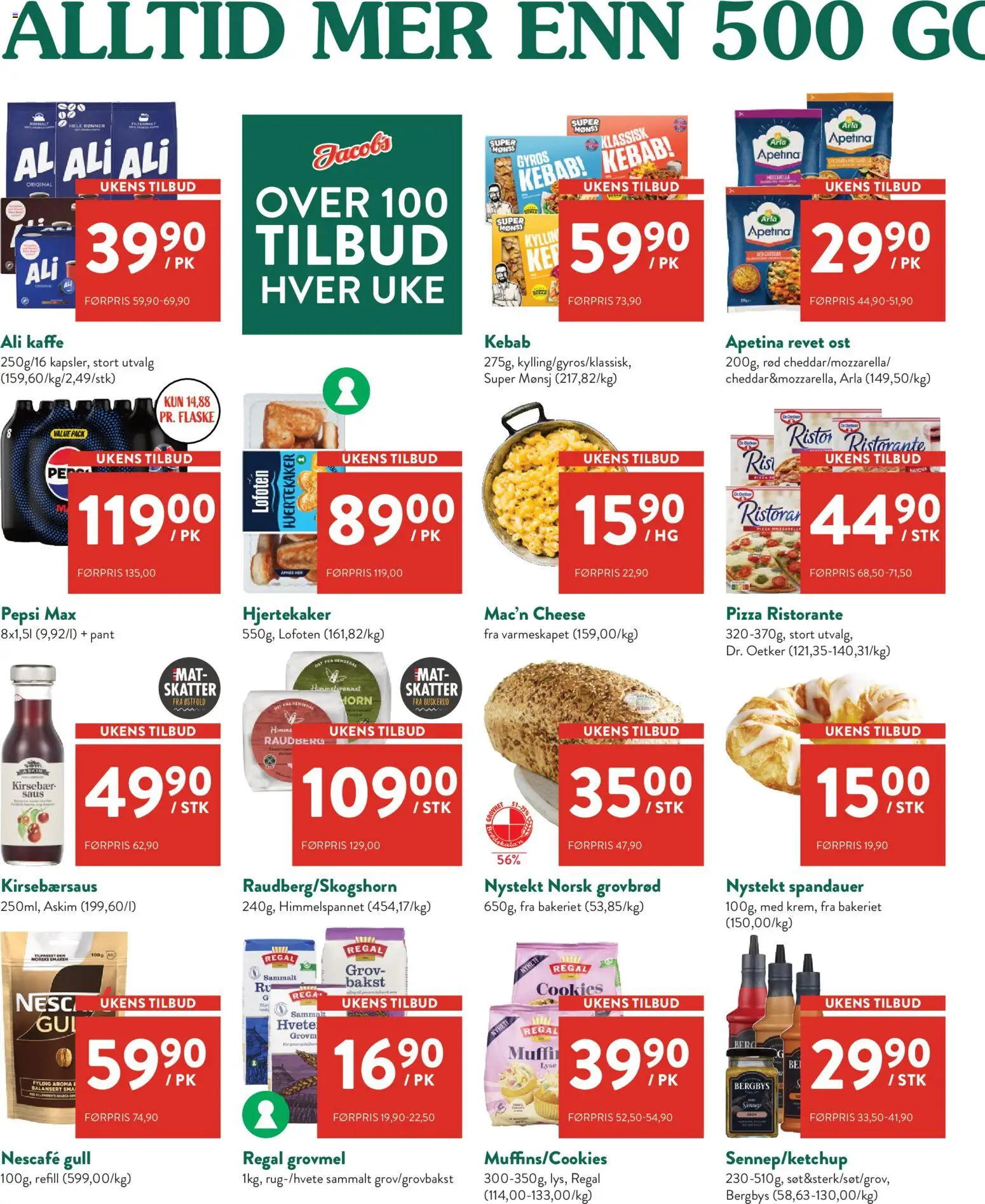 {H1} | Side: 2 | Produkter: Pizza, Суміш дитяча, Saus, Kirsebær