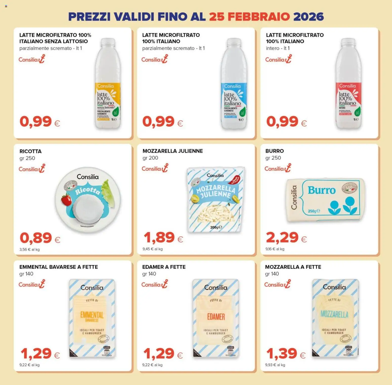 Volantino Tigre del 09.02.2026 | Pagina: 5 | Prodotti: Mozzarella, Latte, Burro, Emmental