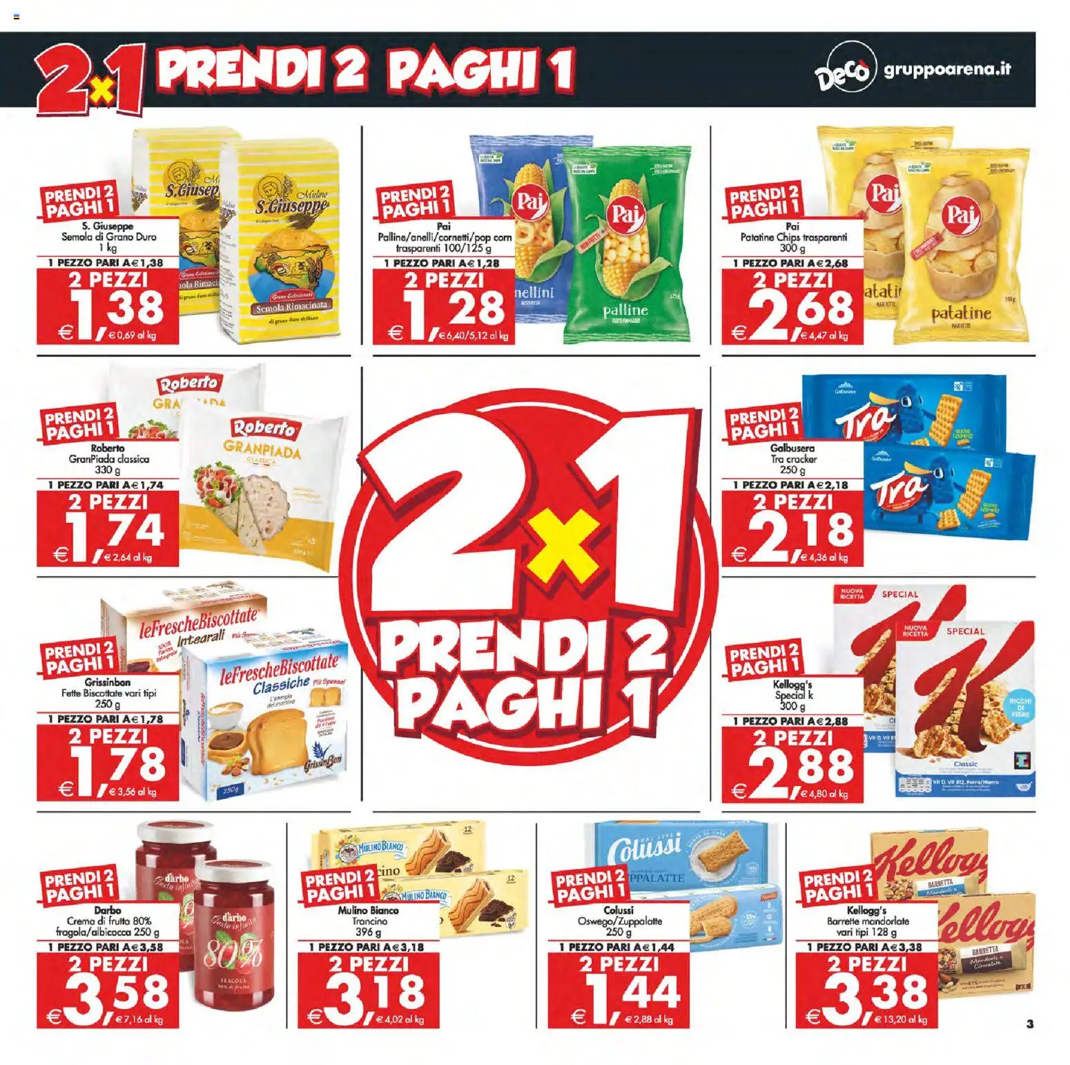 Volantino Decò del 06.03.2026 | Pagina: 3 | Prodotti: Crema, Patatine, Barretta, Fette biscottate