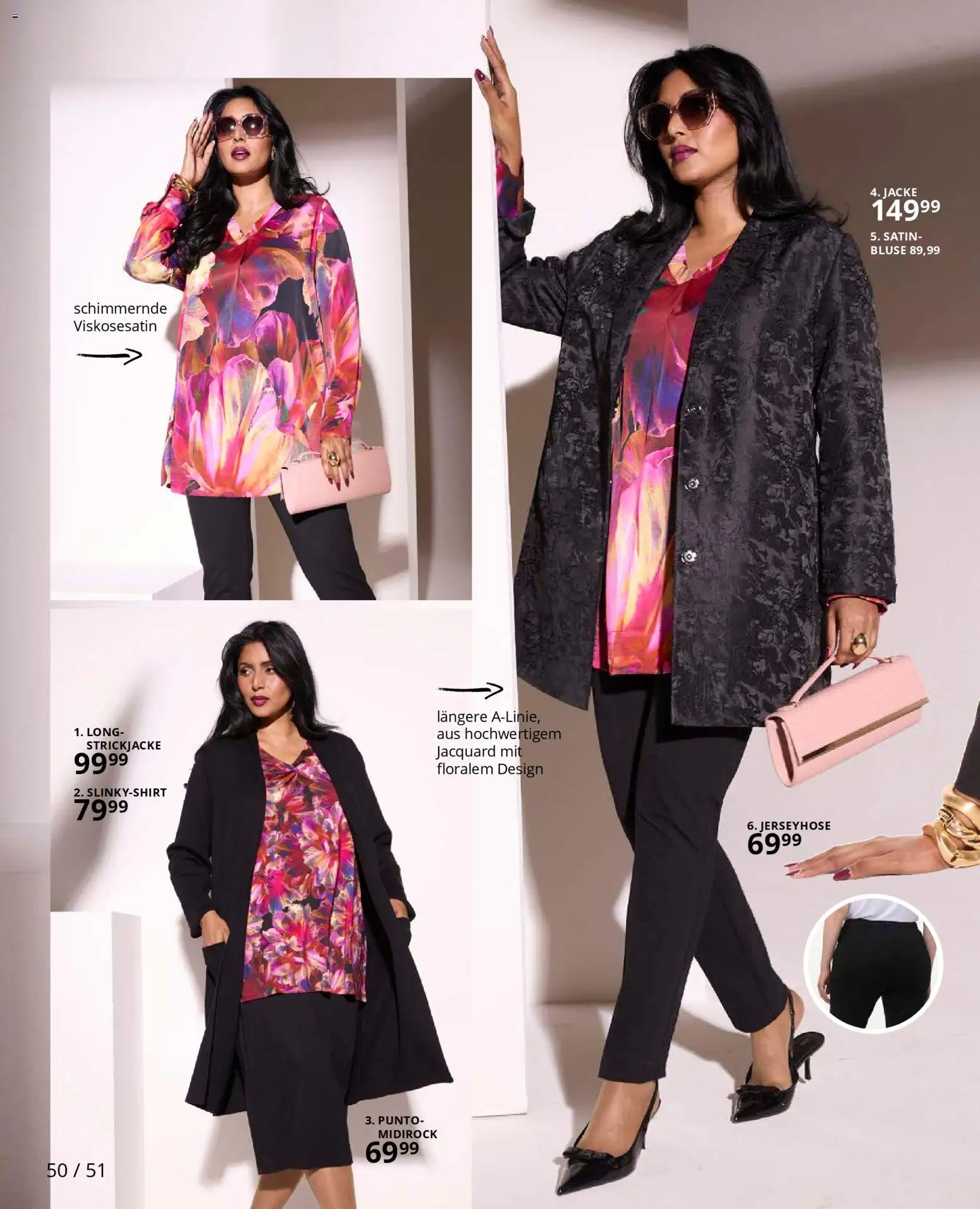 Ulla Popken Prospekt 	 – gültig ab 01.01.2026 | Seite: 50 | Produkte: Midirock, Bluse, Jacke, Strickjacke