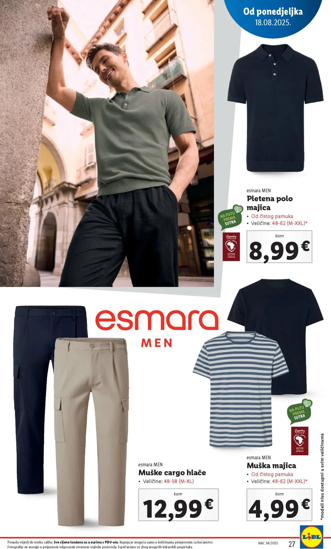 Lidl katalog | vrijedi od 18.08.2025 | Stranica: 27 | Proizvodi: Majica, Hlače