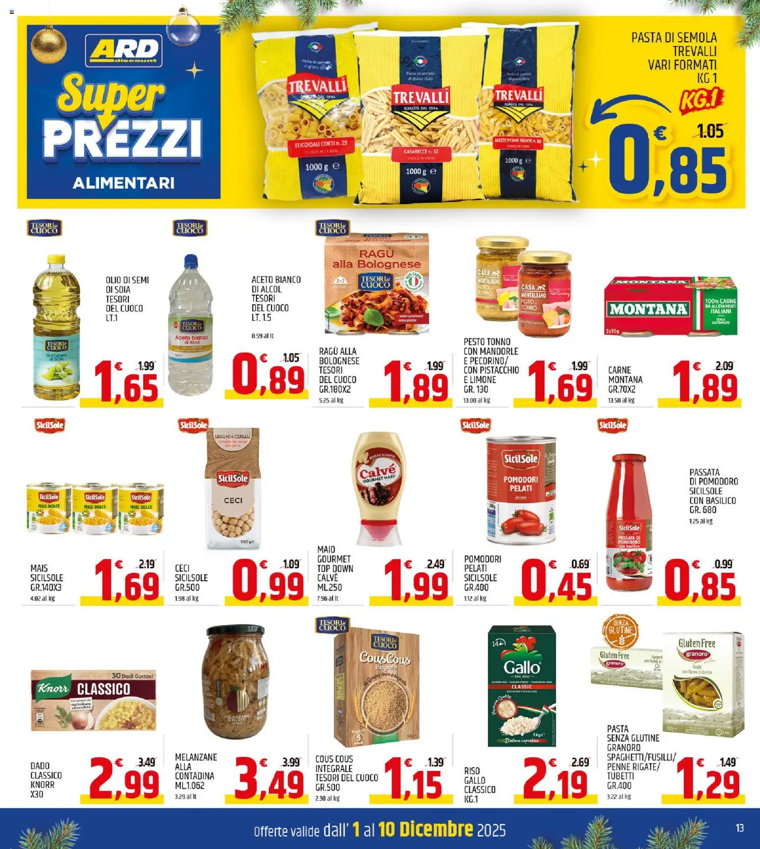 Volantino ARD Discount del 01.12.2025 | Pagina: 13 | Prodotti: Legumi, Ceci, Pasta, Basilico