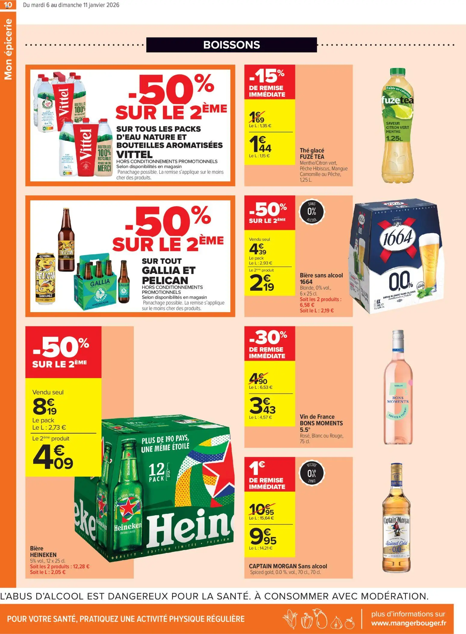 {H1} | Page: 10 | Produits: Alcool, Menthe, Captain Morgan, Vittel