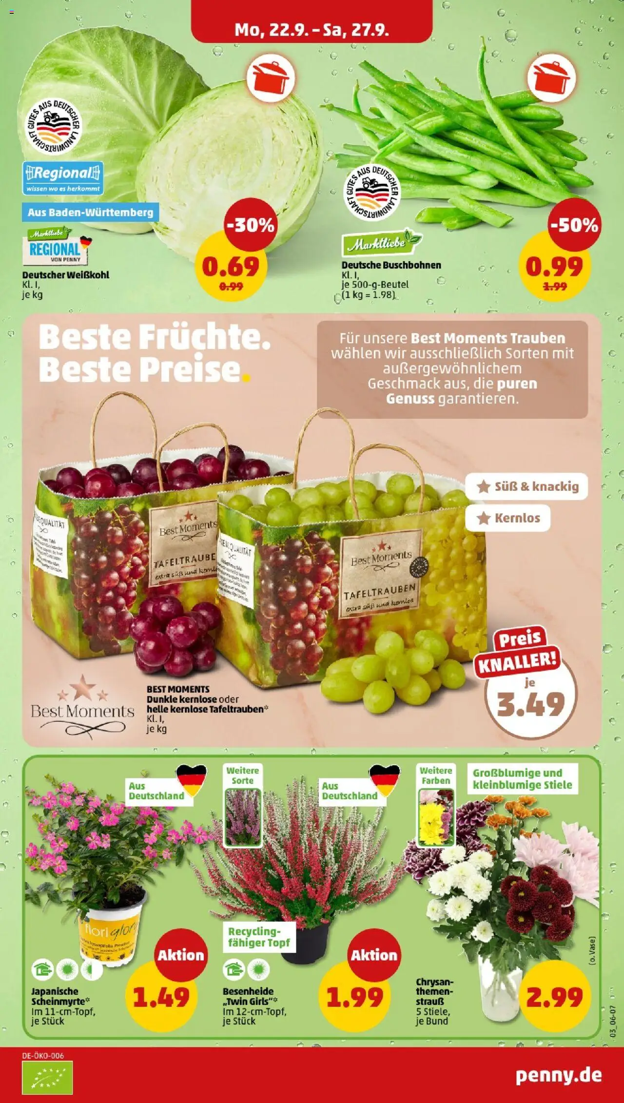 Penny - Saarland  – gültig ab 22.09.2025 | Seite: 5 | Produkte: Trauben, Vase, SUP