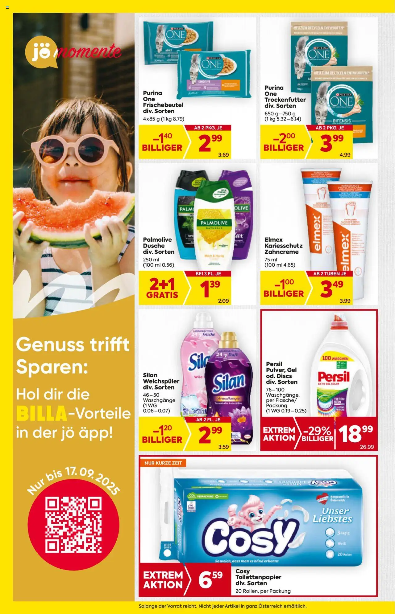 Billa AT akciós ujság - amely érvényes a következő dátumtól: 28.08.2025 | Oldal: 18 | Termékek: Persil, Só