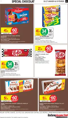 Intermarché - Prévisualisation de BARRE CHOCOLATÉE COUNTRY CÉRÉALES CHOCOLAT, x18 - soit 423 g valide à partir de 27.01.2026 | Page: 33 | Produits: Tablette, Kinder Bueno, Chocolat, Céréales
