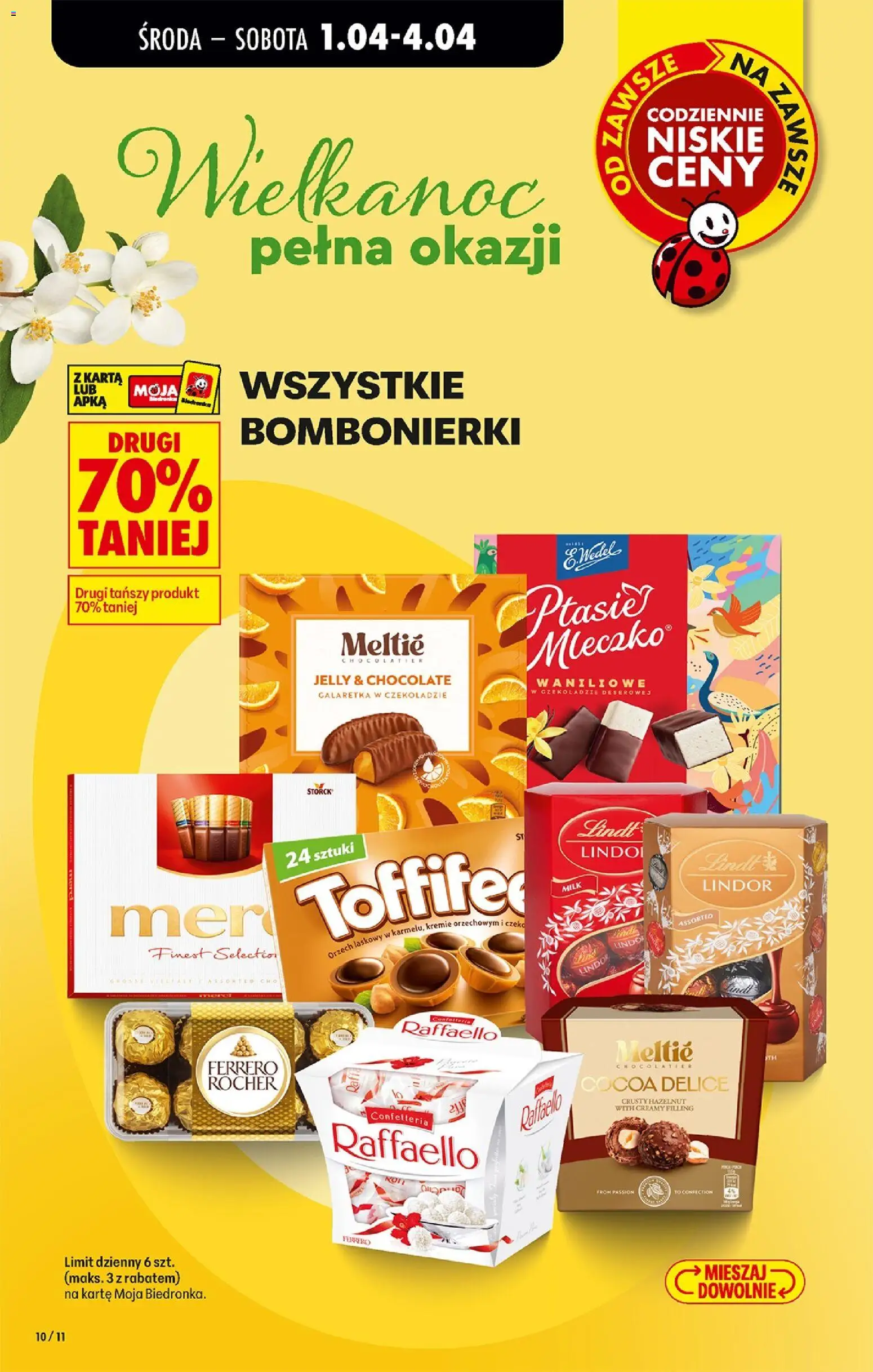 Biedronka gazetka od środy od 01.04.2026 | Strona: 10 | Produkty: Karta, Merci, Toffifee, Ptasie mleczko