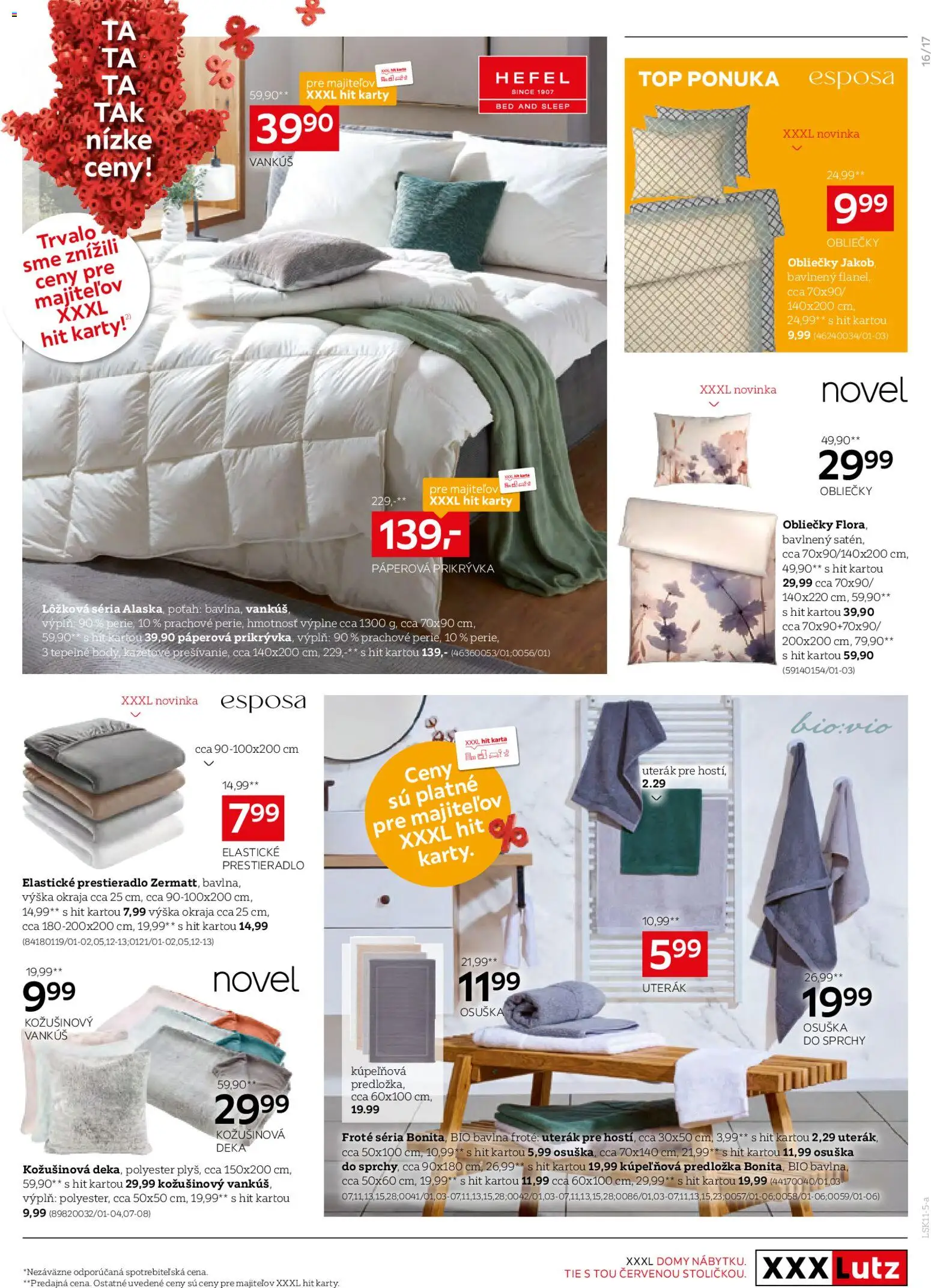 Nové XXXLutz akcie – leták je platný od 03.11.2025 | Strana: 17 | Produkty: Obliečky, Vankúš, Uterák, Osuška