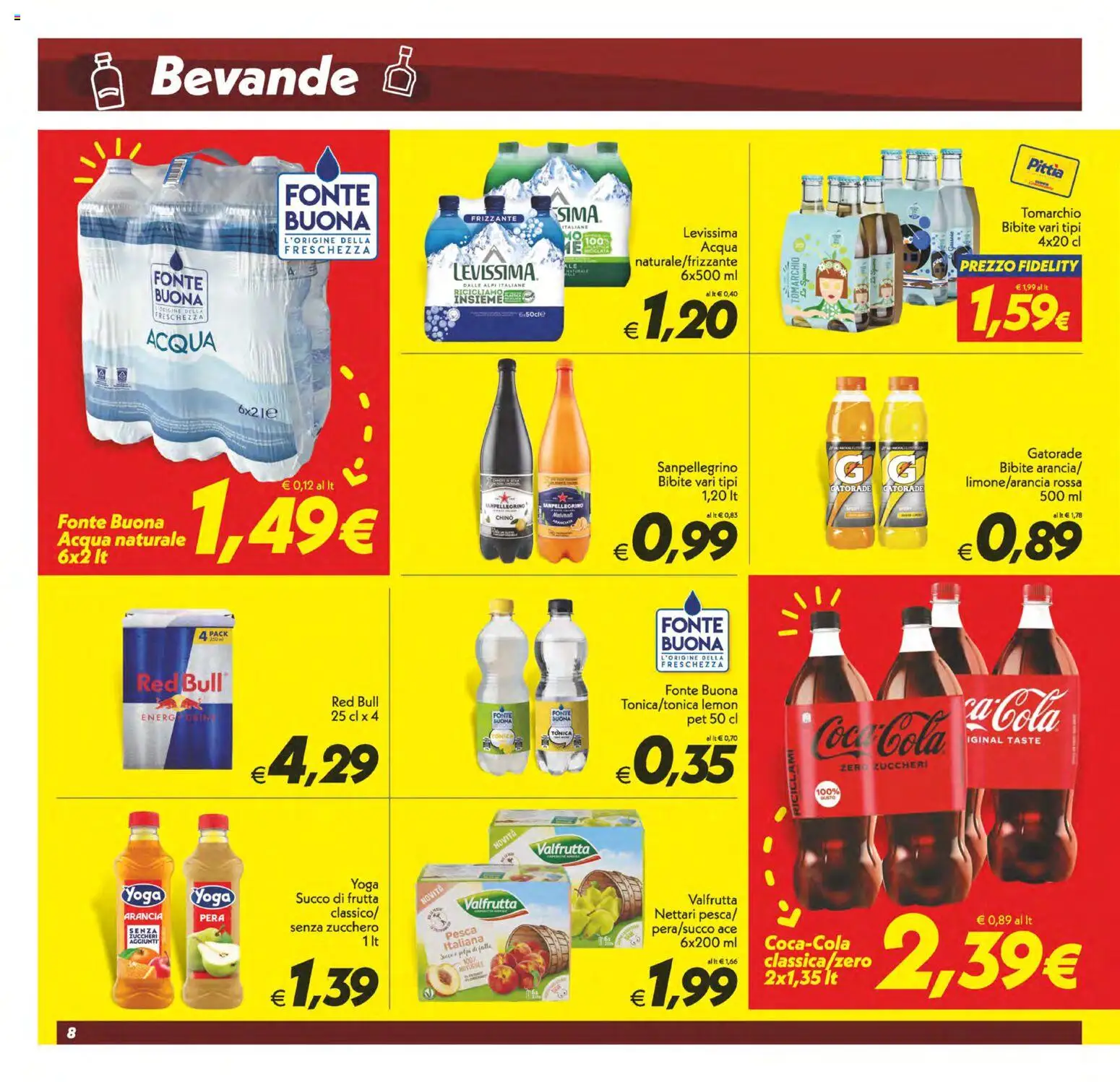 Volantino SuperConveniente del 25.11.2025 | Pagina: 8 | Prodotti: Succo, Pera, Bibite, Red Bull