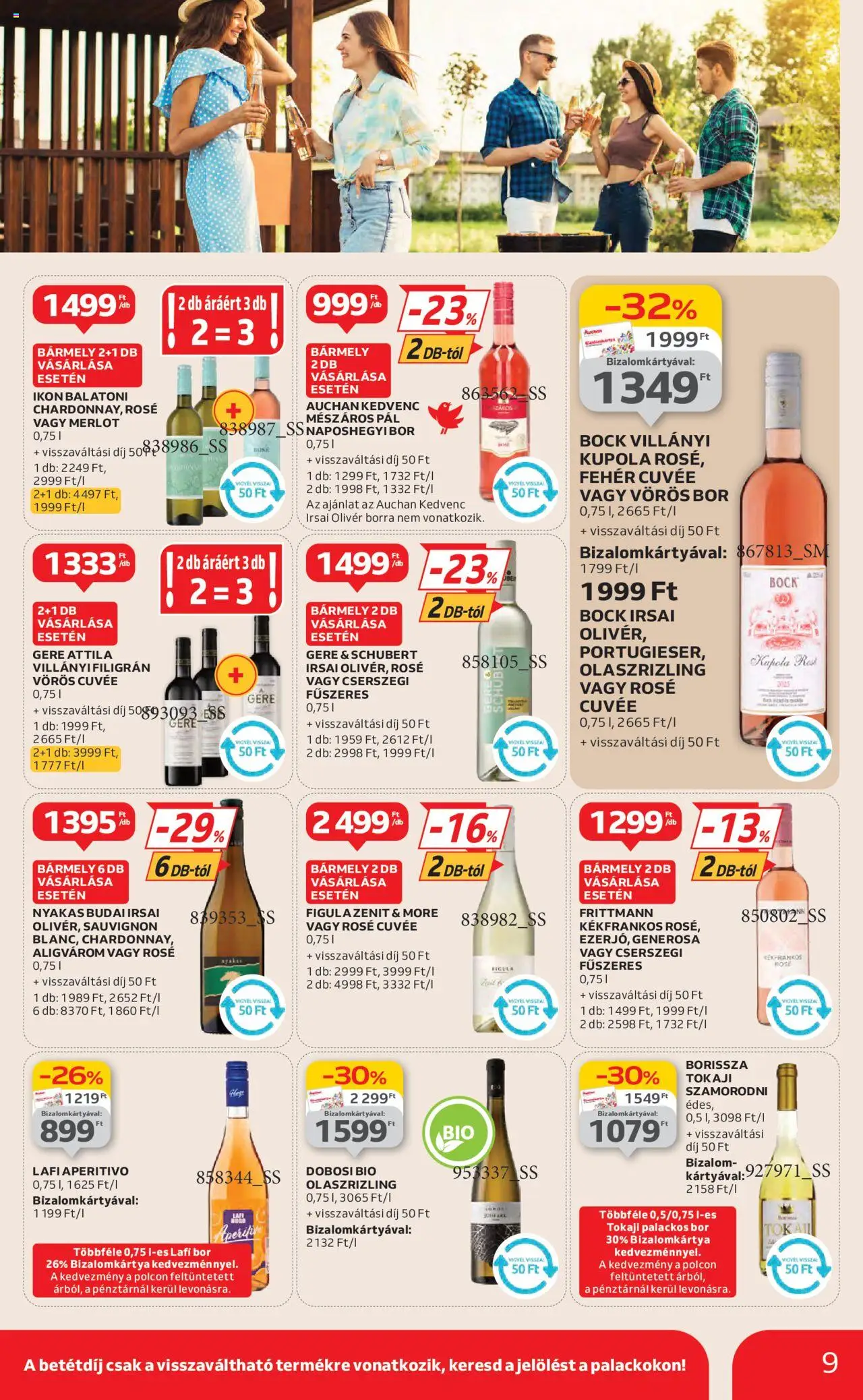 Auchan akciós ujság - amely érvényes a következő dátumtól: 26.06.2025 | Oldal: 9 | Termékek: Bor