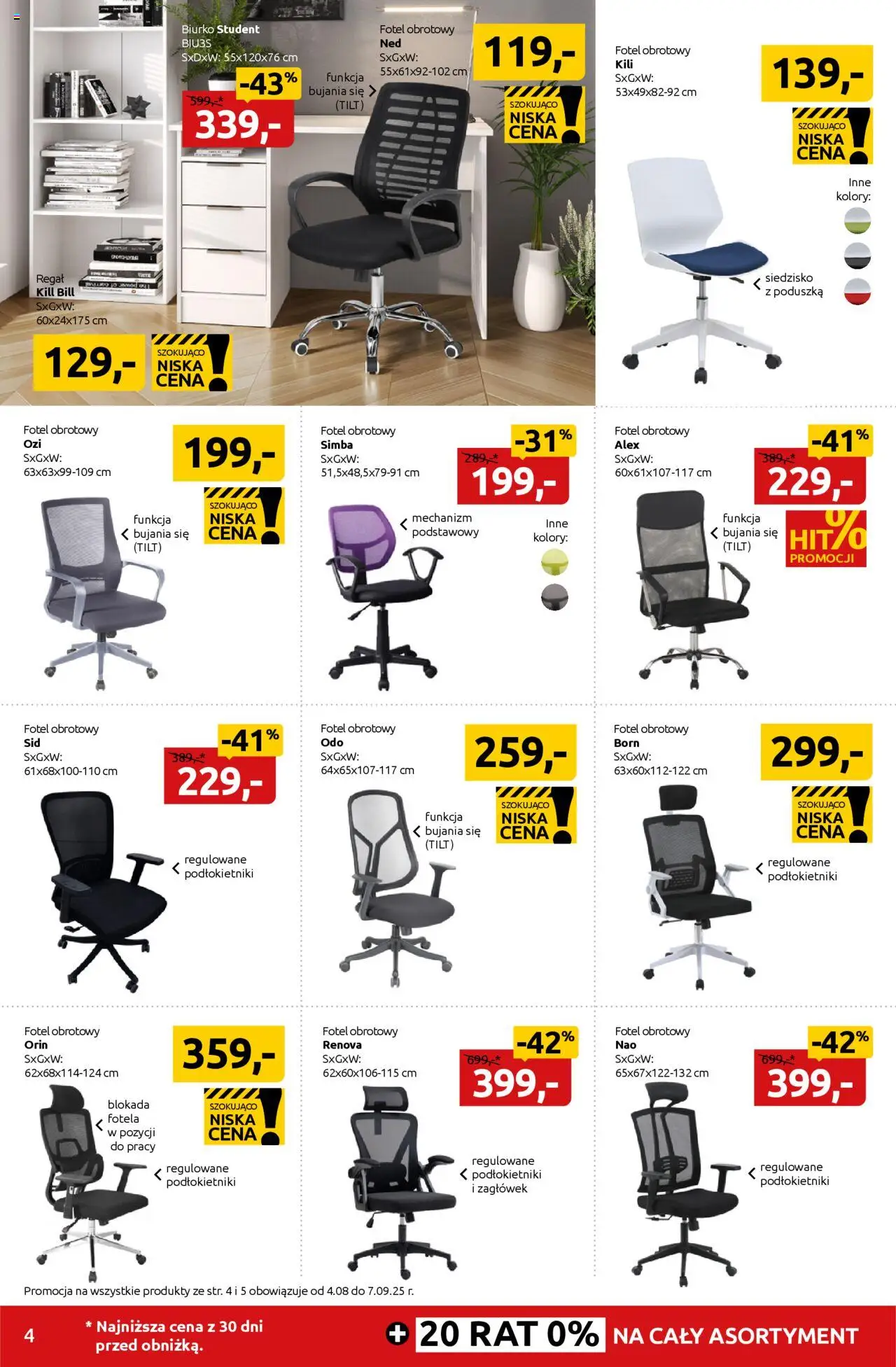 Black Red White promocje od 04.08.2025 | Strona: 4 | Produkty: Poduszka, Fotel, Biurko, Regał