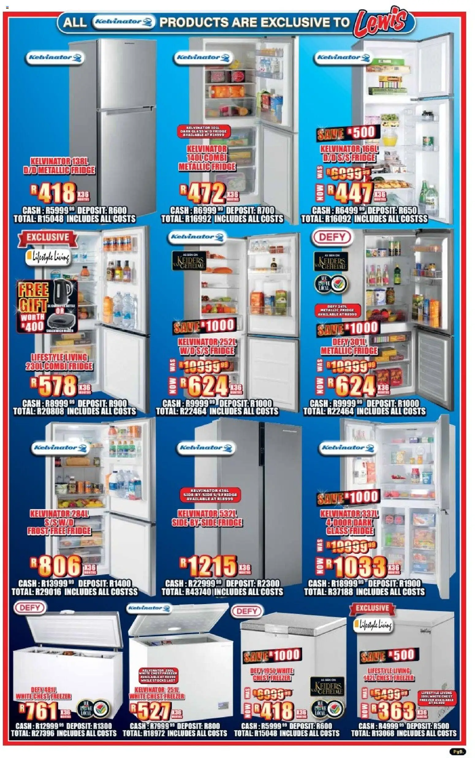 New Lewis Stores catalogue – valid from 23.02.2026 | Page: 9 | Products: Freezer, Fridge, Chest freezer