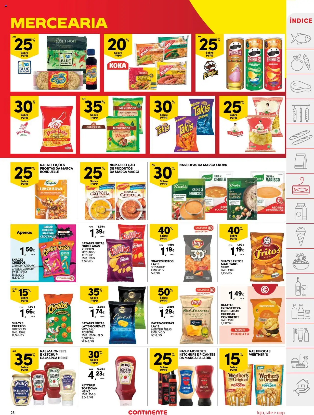 Continente folheto │ válido de 05.08.2025 | Página: 23 | Produtos: Pipocas, Knorr, Sopa, Cogumelos