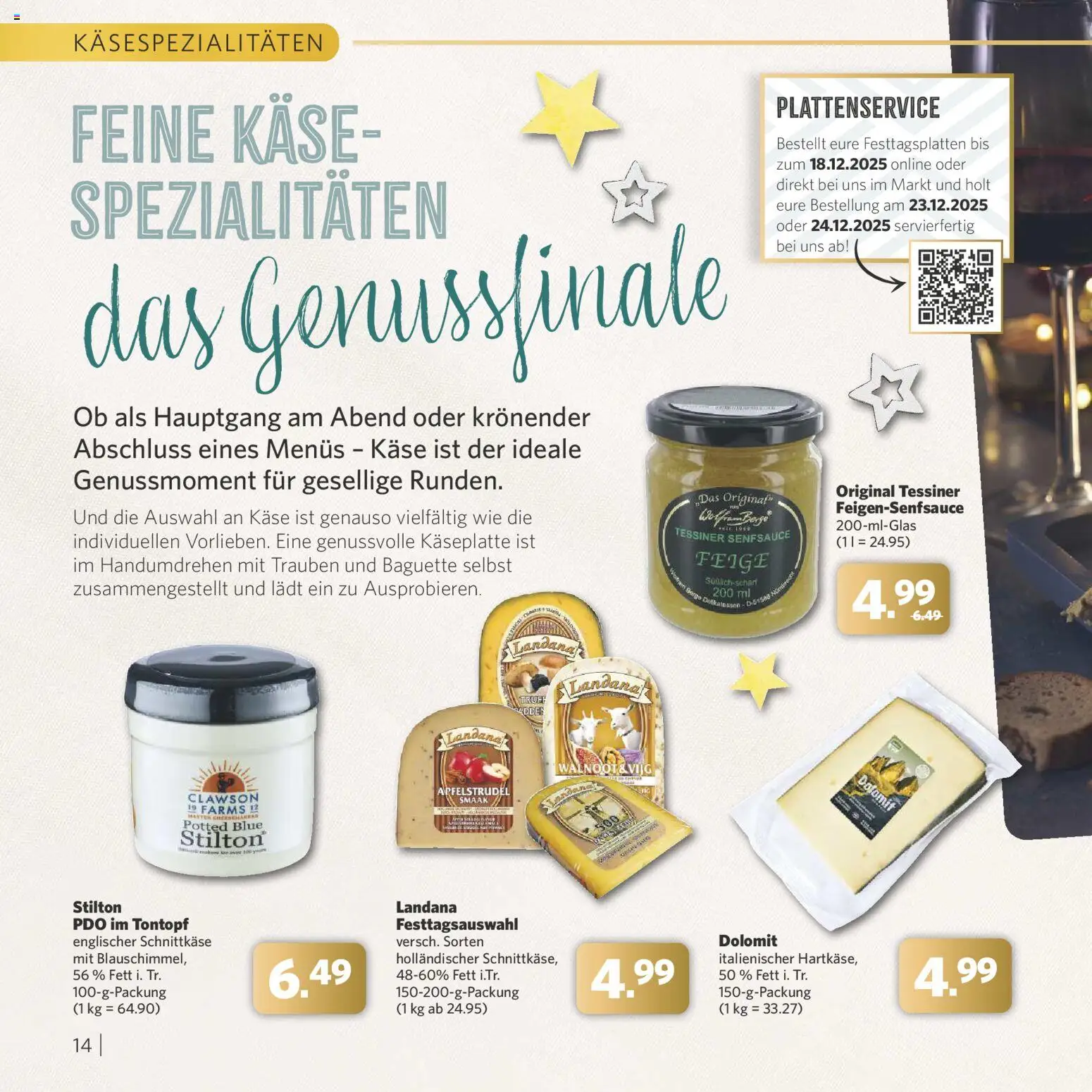 Combi - Festliche Momente – gültig ab 24.11.2025 | Seite: 14 | Produkte: Käse, Trauben, Baguette