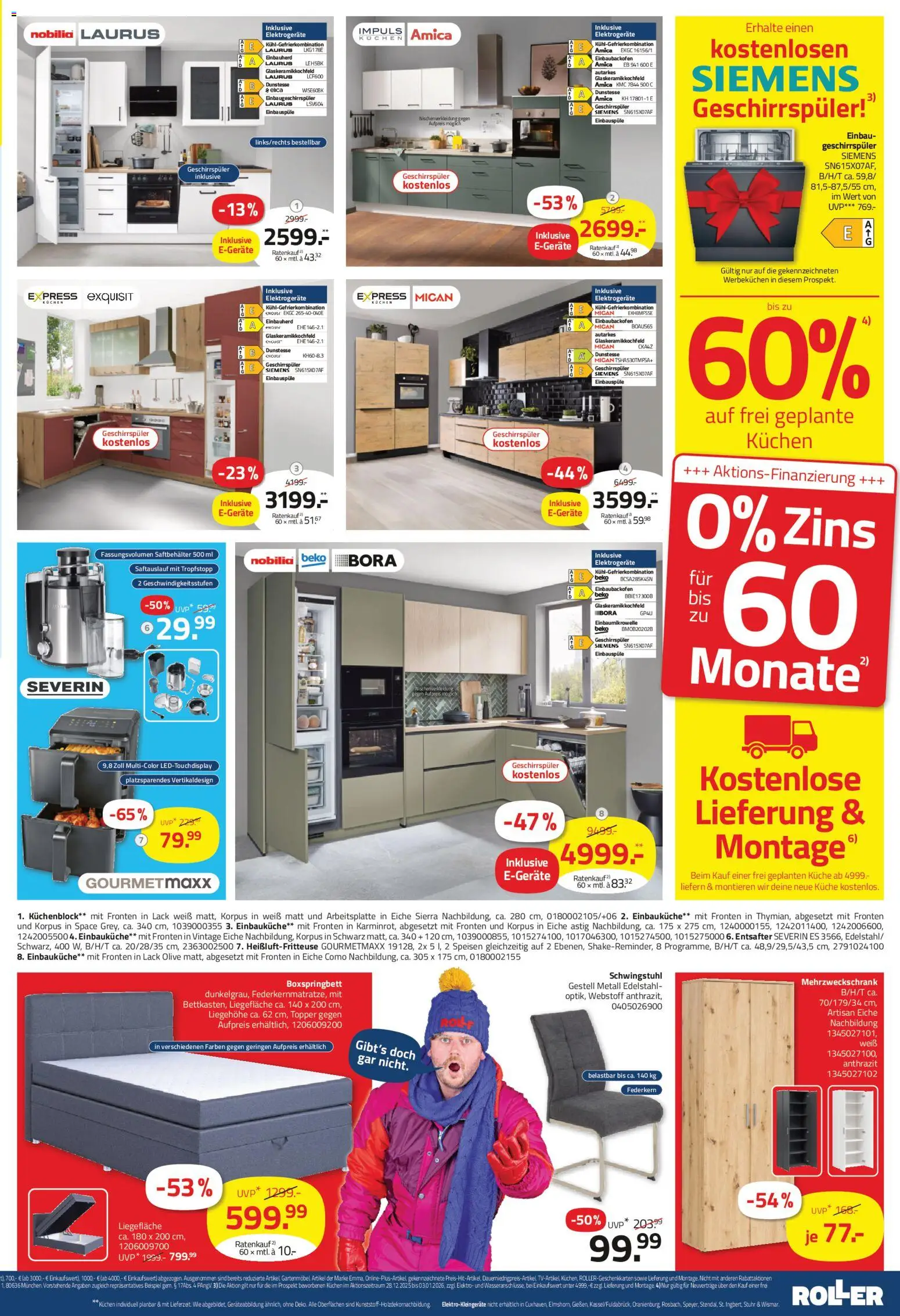 Roller Prospekt 	 – gültig ab 28.12.2025 | Seite: 3 | Produkte: Geschirrspüler, Einbauküche, Entsafter, Kuchen