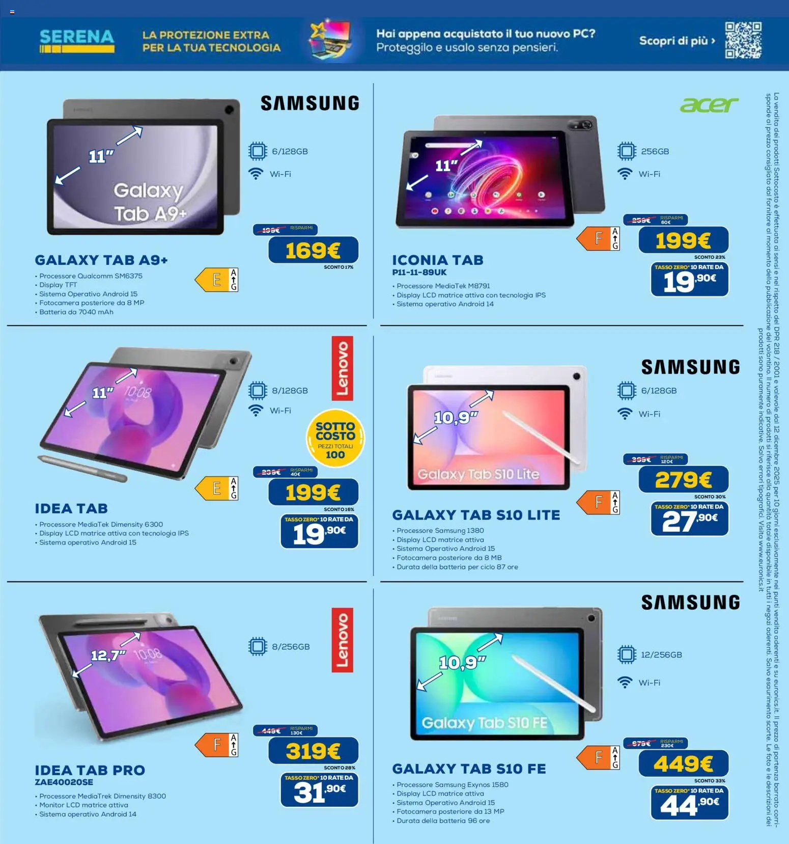 Volantino Euronics del 12.12.2025 | Pagina: 16 | Prodotti: Monitor, PC, Fotocamera, Batteria