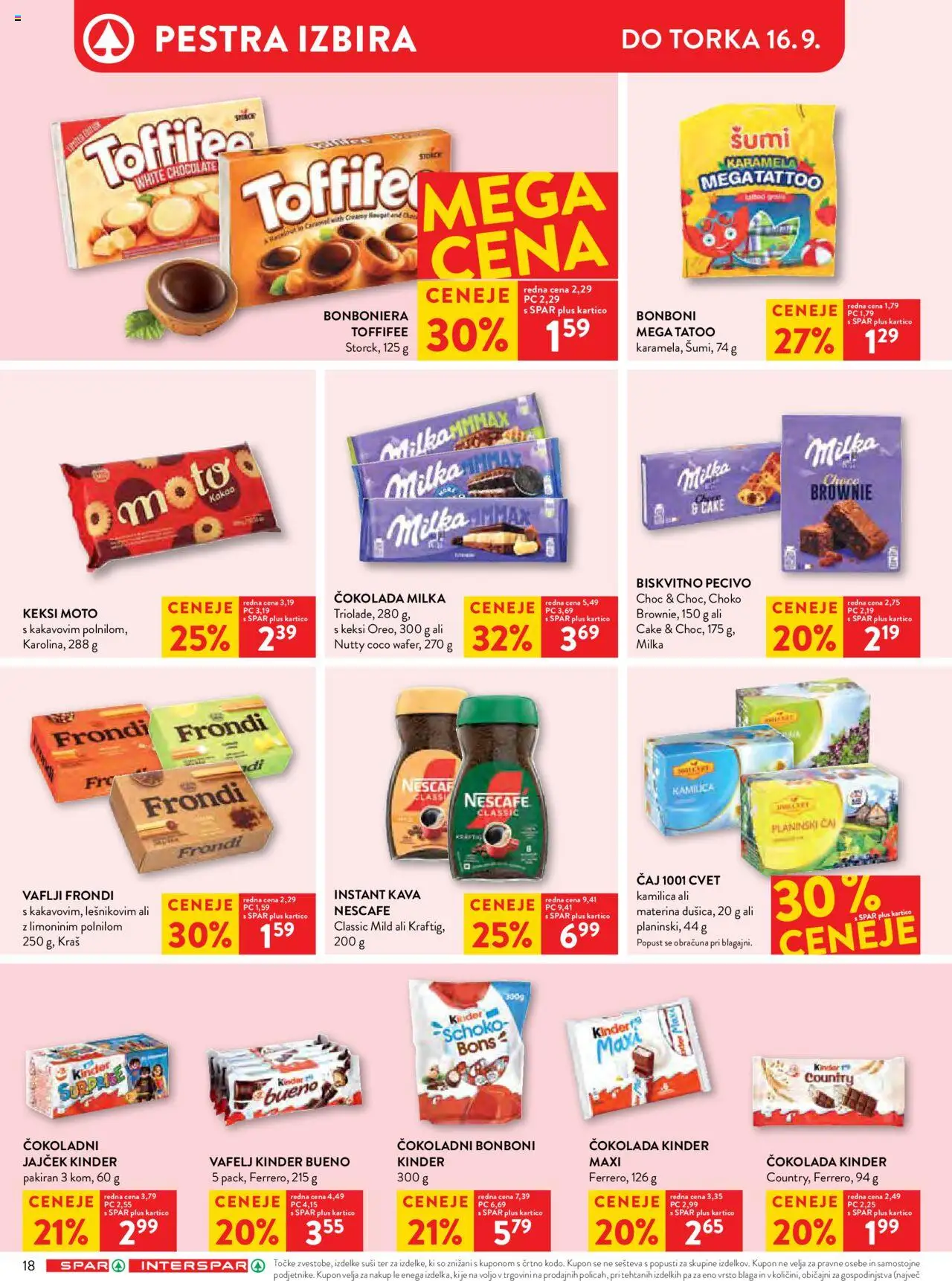 Novi Spar katalog ponudbe – veljaven od 10.09.2025 | Stran: 21 | Izdelki: Keksi, Bonboni, Instant kava, Bonboniera