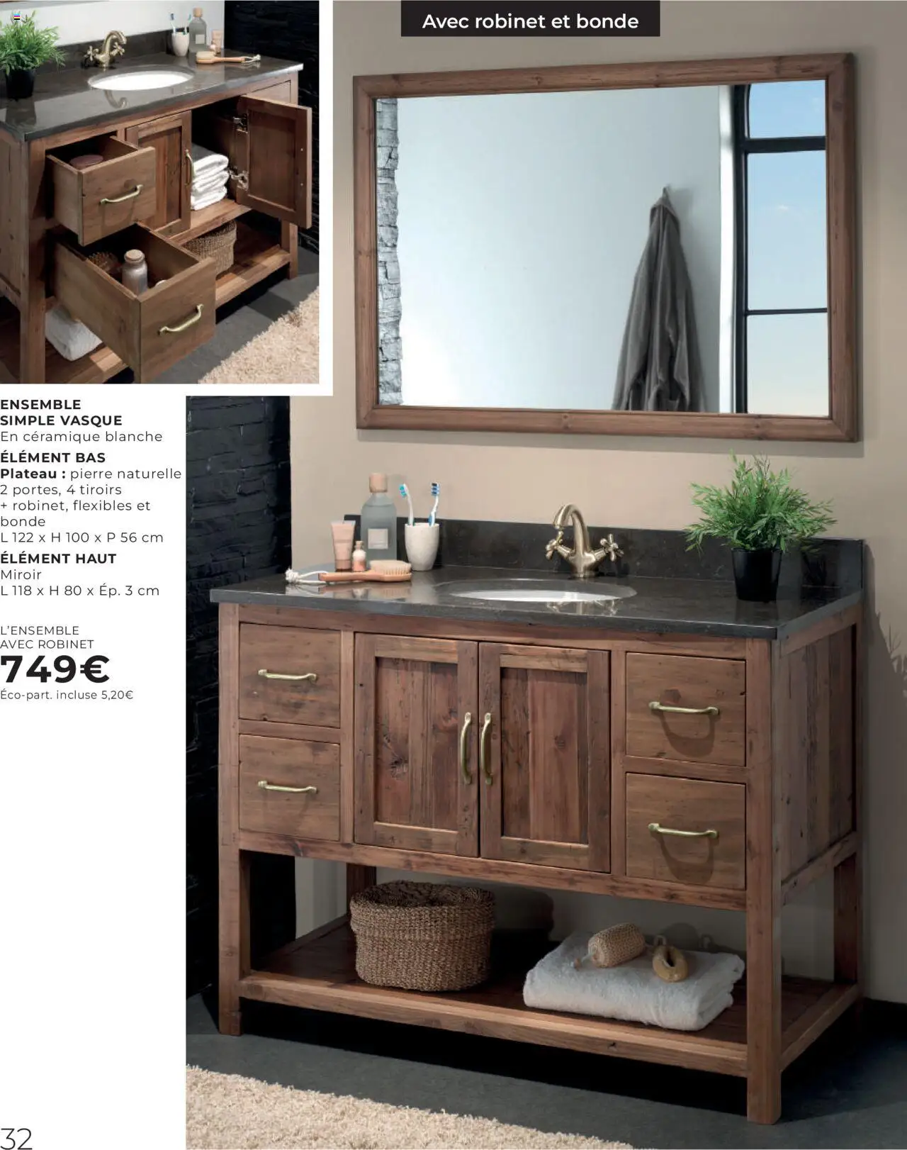  | Page: 32 | Produits: Robinet, Plateau, Tiroirs, Miroir