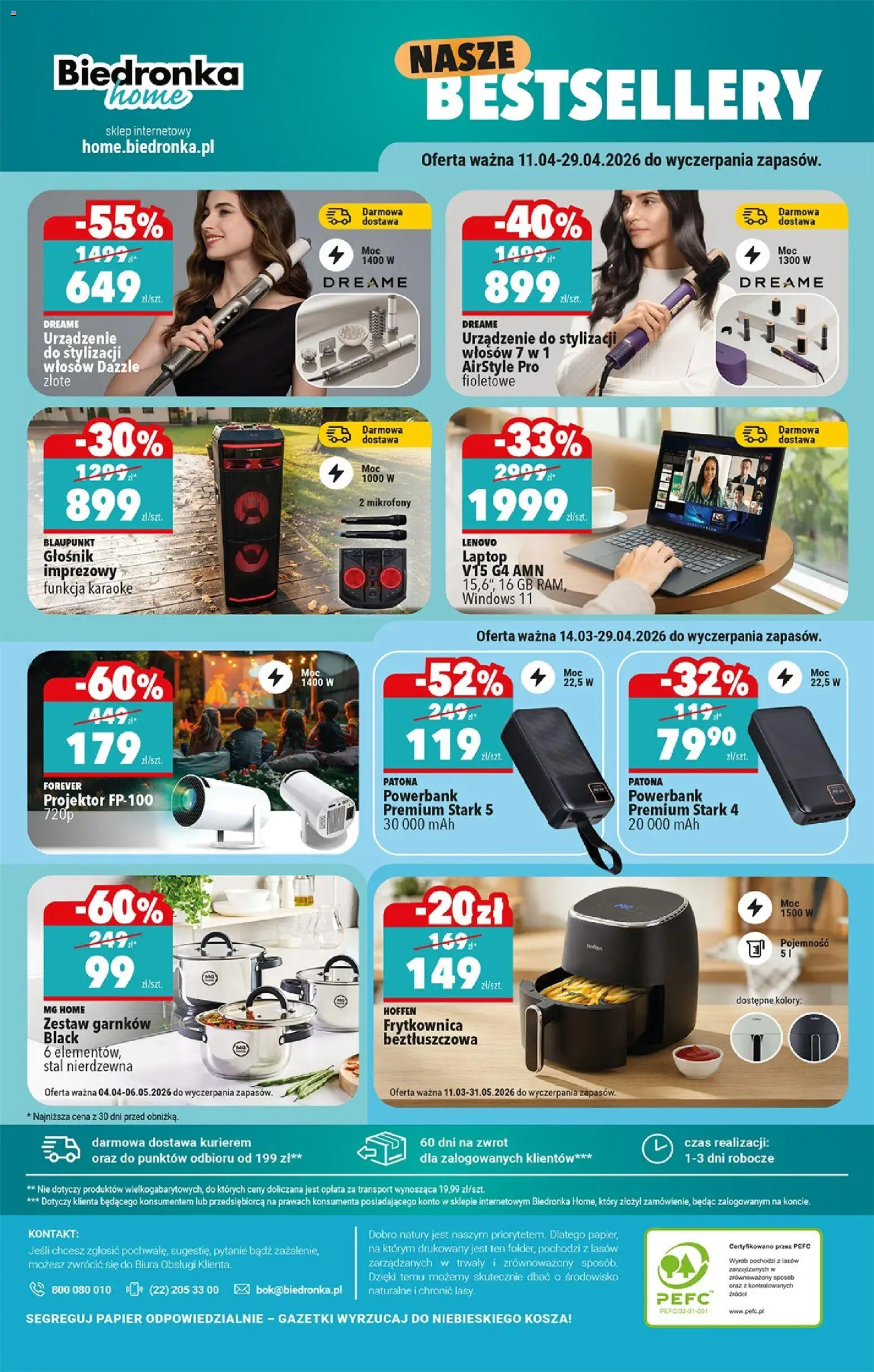 Biedronka gazetka - Hity i inspiracje od 11.04.2026 | Strona: 44 | Produkty: Laptop, Powerbank, Frytkownica, Frytkownica beztłuszczowa