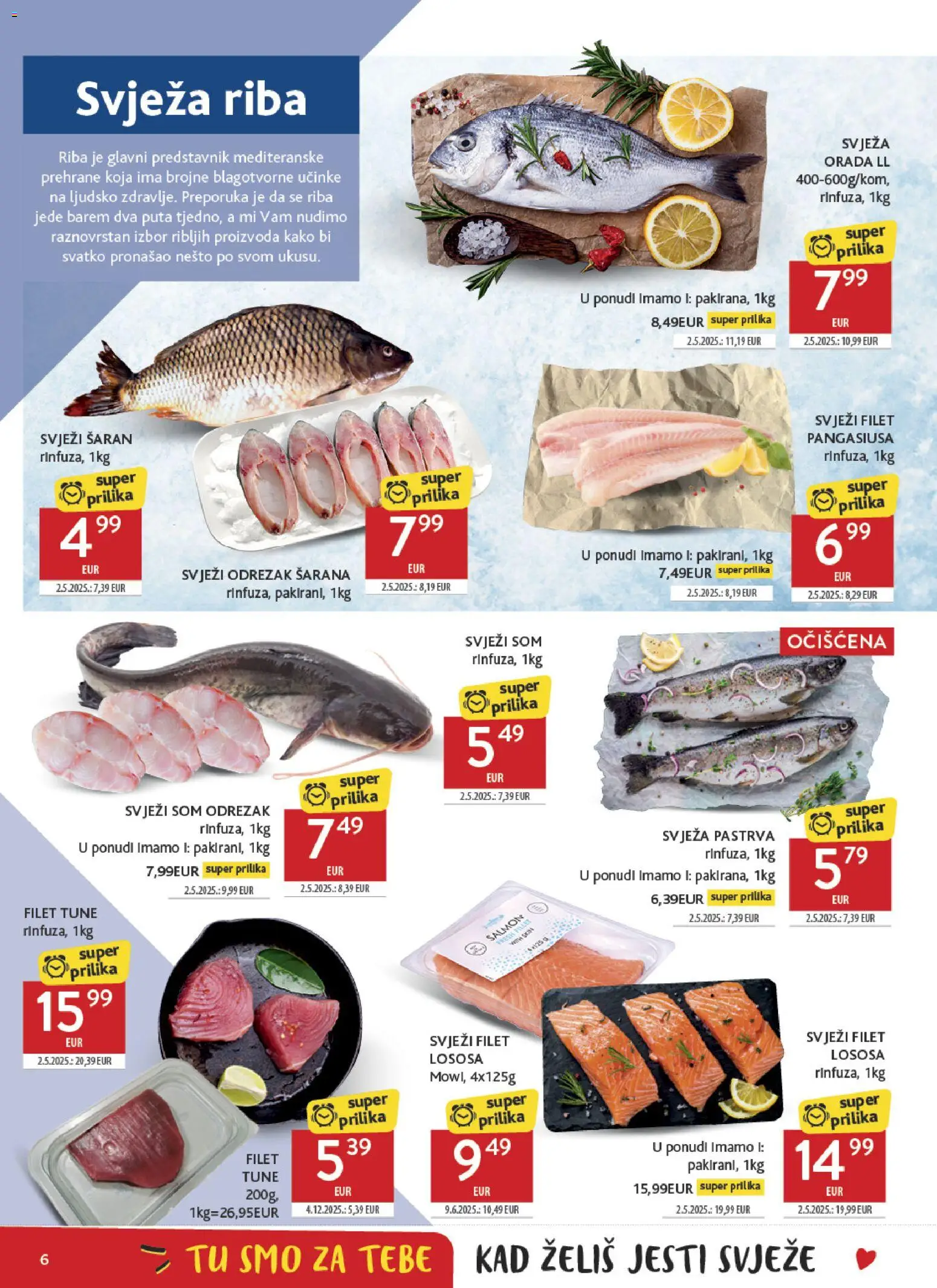Konzum katalog | vrijedi od 11.03.2026 | Stranica: 6 | Proizvodi: Pastrva, Šaran, Riba, Tuna