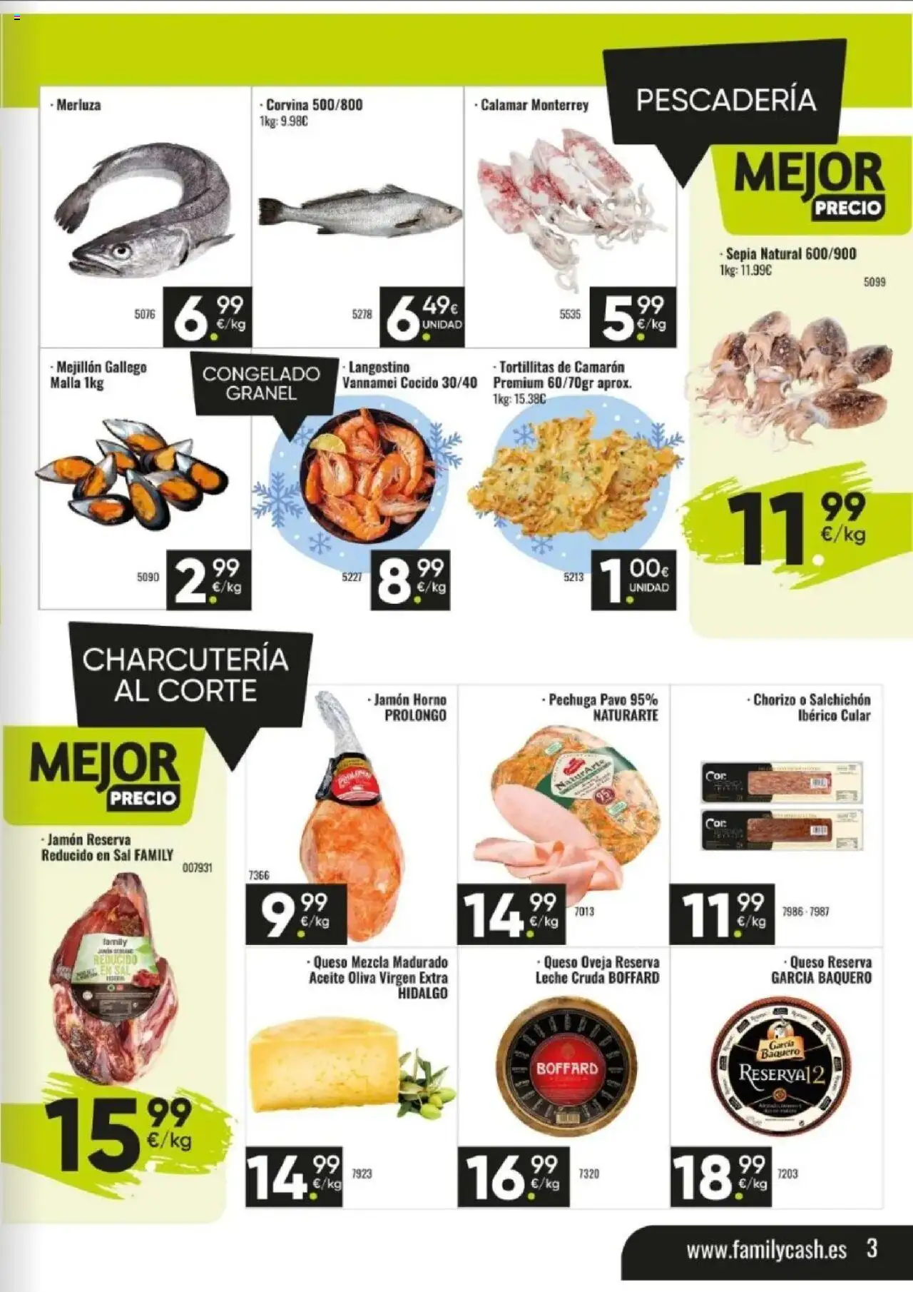 Family Cash folleto │ válido desde el 11.08.2025 | Página: 3 | Productos: Aceite, Jamón, Horno, Langostino