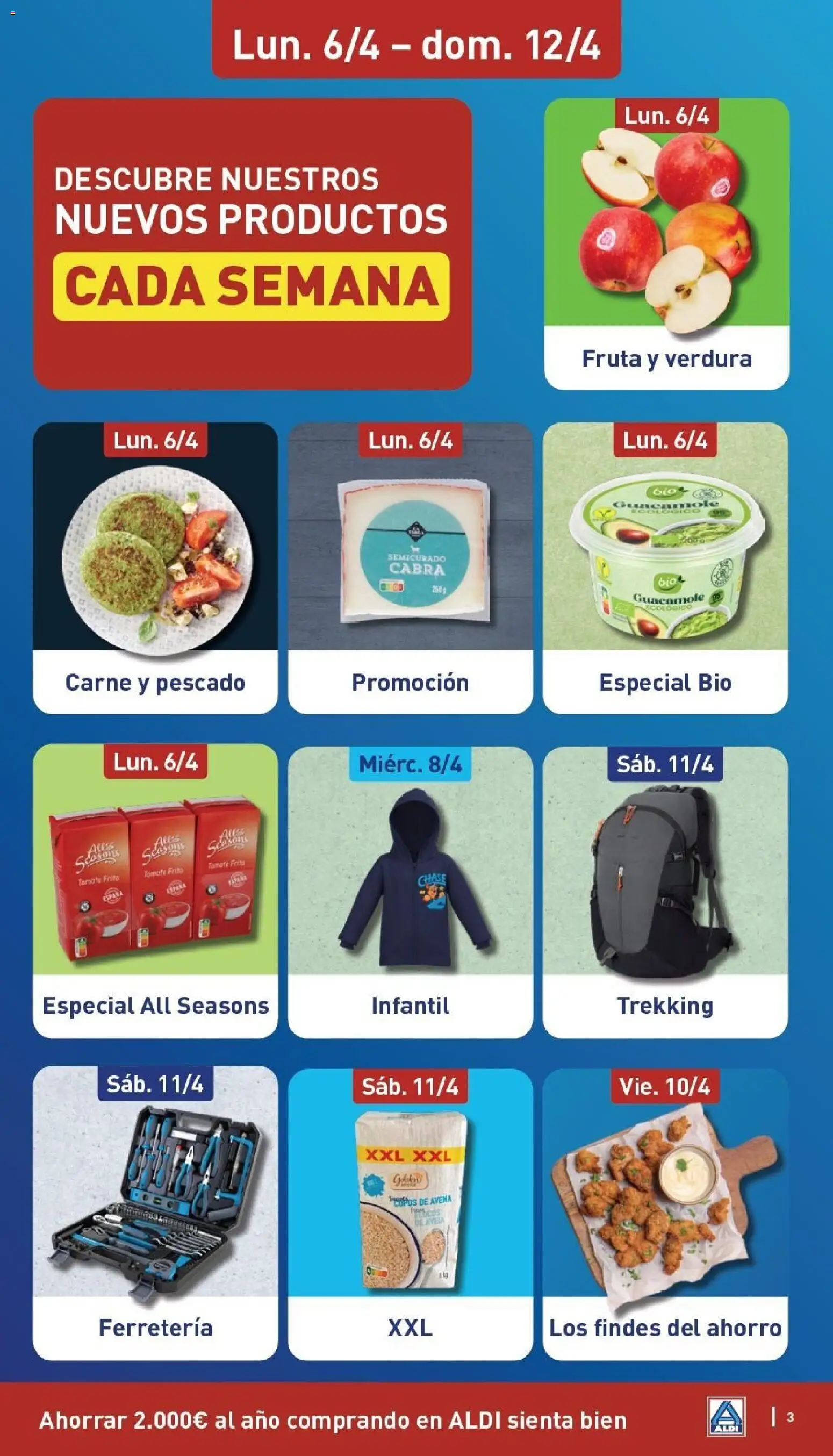 Aldi folleto Canarias │ válido desde el 06.04.2026 | Página: 3 | Productos: Pescado, Guacamole, Copos