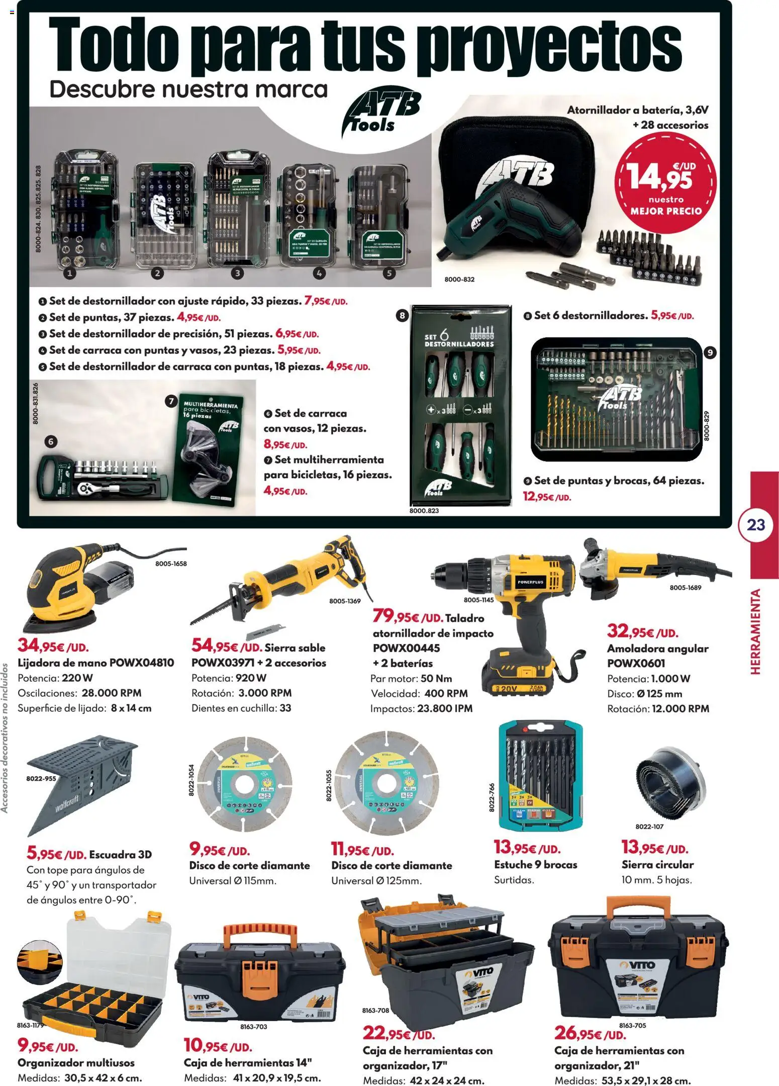 BricoCentro folleto │ válido desde el 23.03.2026 | Página: 23 | Productos: Organizador, Disco, Caja