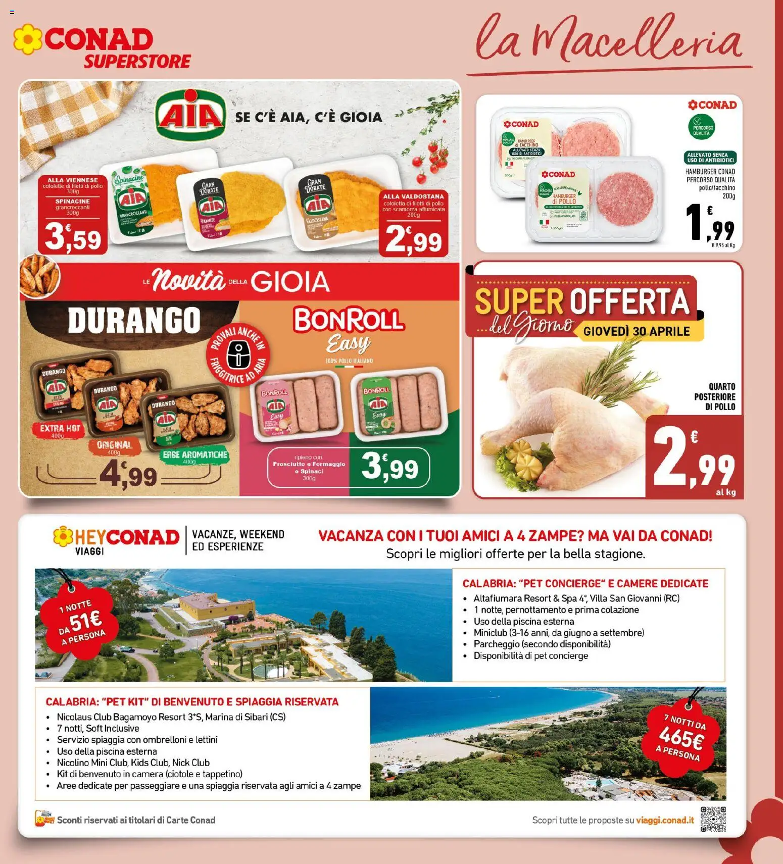 Volantino Conad del 22.04.2026 | Pagina: 7 | Prodotti: Tacchino, Formaggio, Prosciutto, Piscina