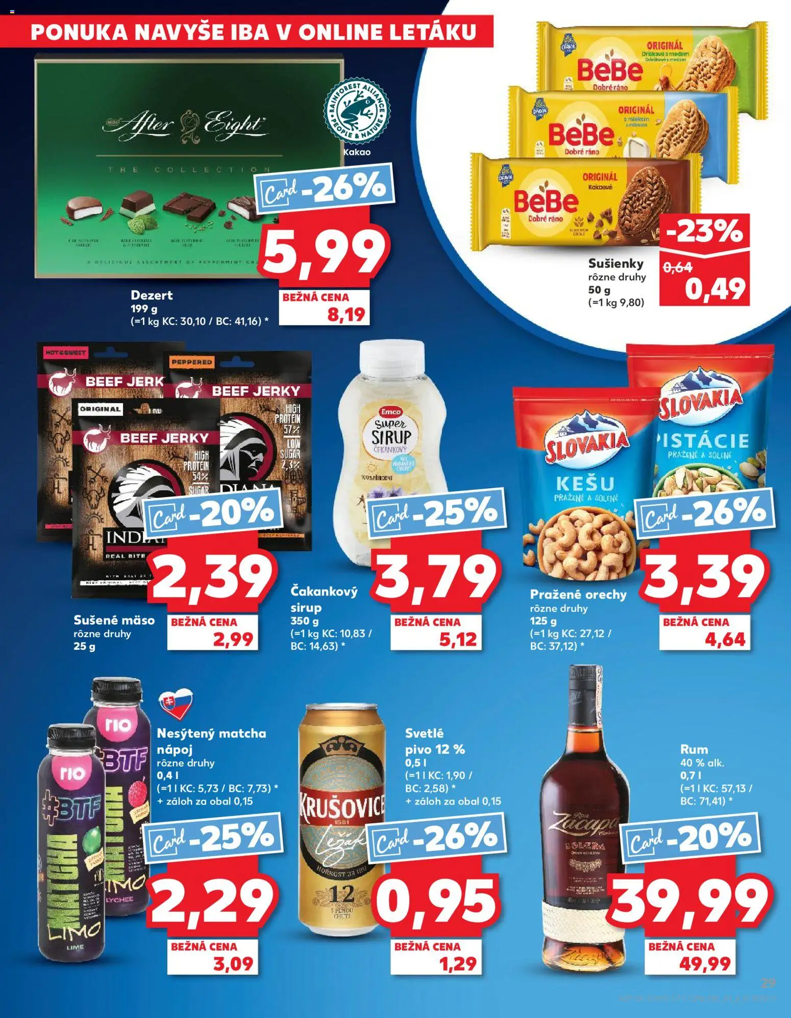 Nové Kaufland akcie – leták je platný od 12.02.2026 | Strana: 29 | Produkty: Krušovice, Orechy, Rum, Kakao