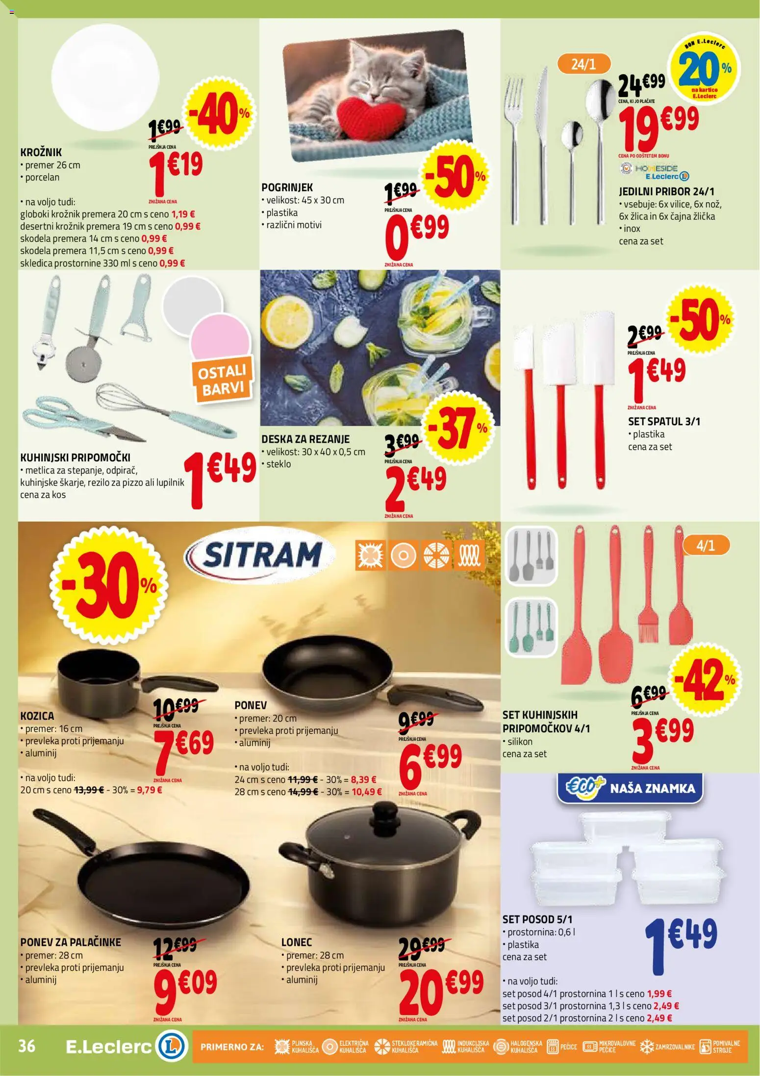 Novi E.leclerc katalog ponudbe – veljaven od 21.01.2026 | Stran: 36 | Izdelki: Pribor, Žlica, Kos, Silikon
