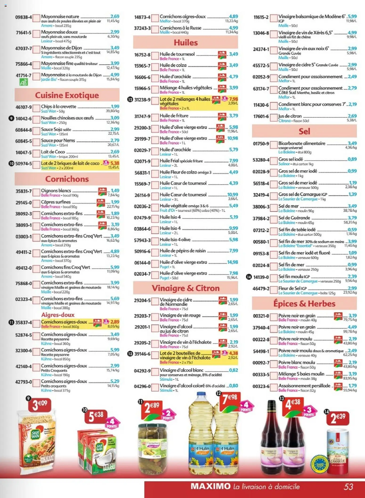 {H1} | Page: 53 | Produits: Citron, Briques, Huile de colza, Vinaigre de cidre