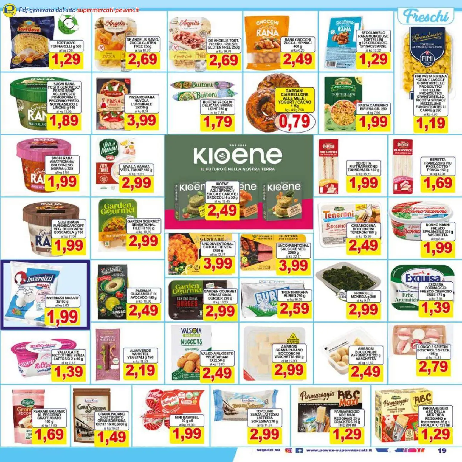 Volantino Pewex del 16.01.2026 | Pagina: 19 | Prodotti: Mele, Prosciutto, Spinaci, Crackers