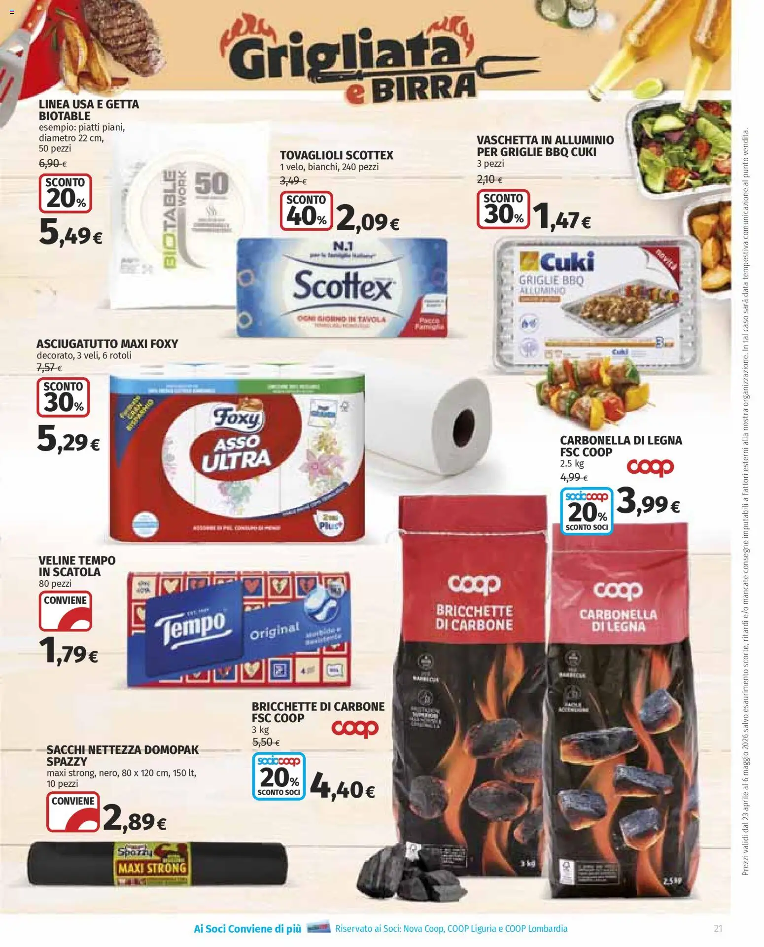 Volantino Ipercoop del 23.04.2026 | Pagina: 21 | Prodotti: Birra, Data, Asciugatutto, Alluminio