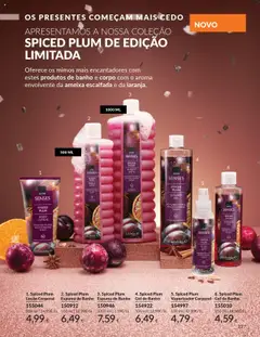 Pré-visualização Spiced Plum Loção Corporal, Body lotion with poached plum & spiced orange scent. válido de 01.10.2025 | Página: 227