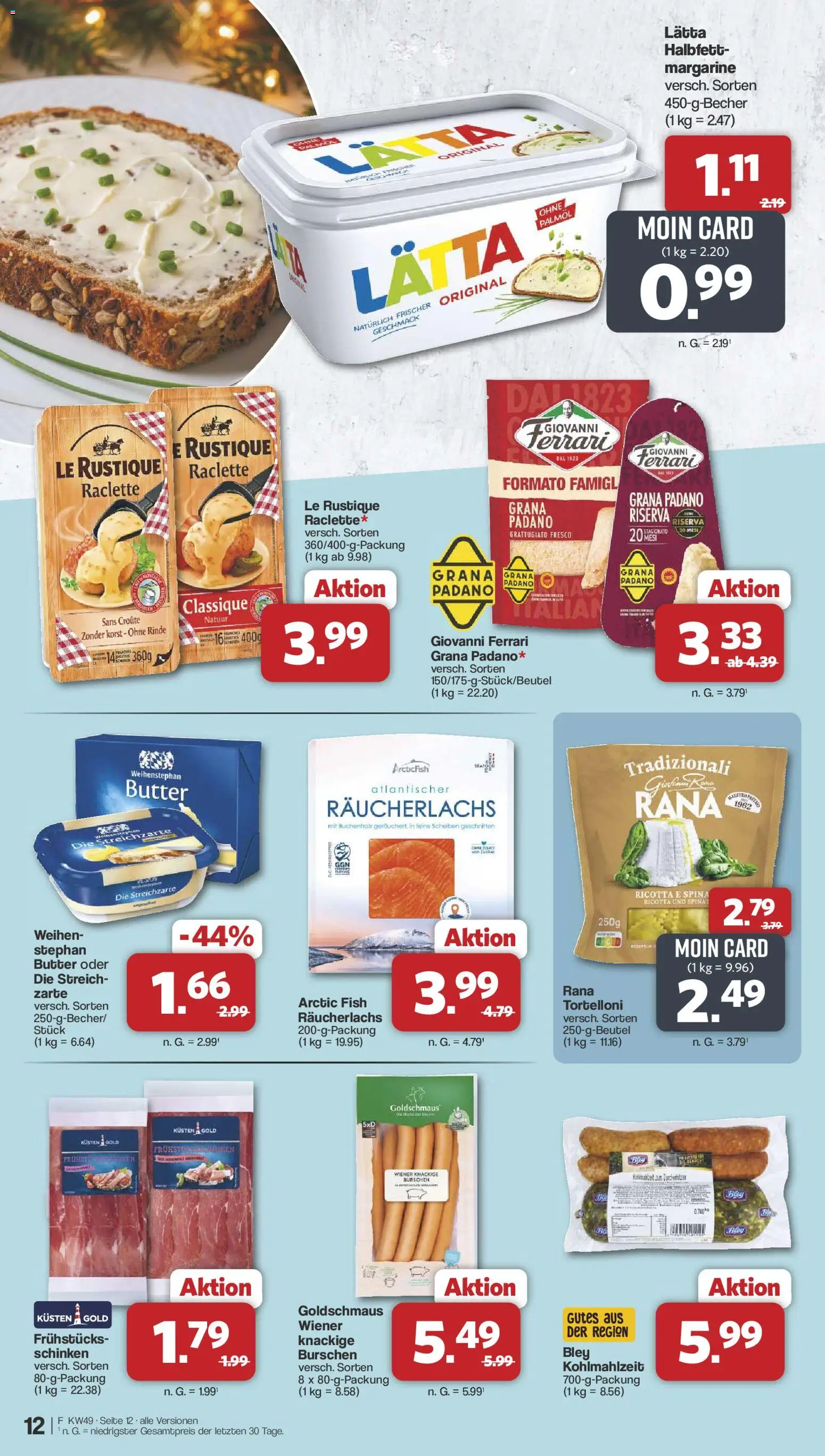 Famila Nordwest Prospekt 	 – gültig ab 01.12.2025 | Seite: 12 | Produkte: Butter, Räucherlachs, Lätta, Raclette