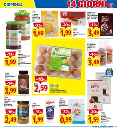 Volantino D Più del 23.06.2025 | Pagina: 2 | Prodotti: Uova, Zucchero, Nocciole, Marmellata