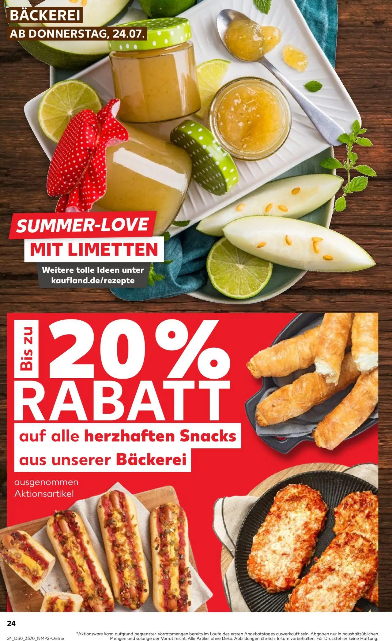 Kaufland Prospekt 	 - gültig ab dem 24.07.2025 | Seite: 24 | Produkte: Bäckerei, Limetten