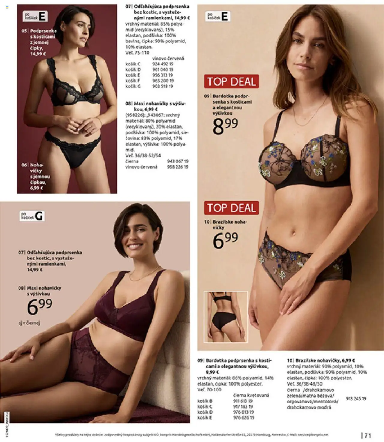 Nové Bonprix akcie – leták je platný od 14.10.2025 | Strana: 73 | Produkty: Nohavičky, Podprsenka