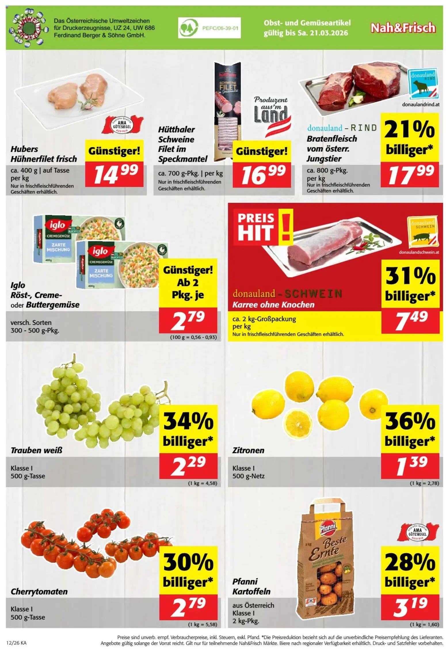 Nah und Frisch Flugblatt gültig ab 18.03.2026 | Seite: 8 | Produkte: Kartoffeln, Obst, Creme