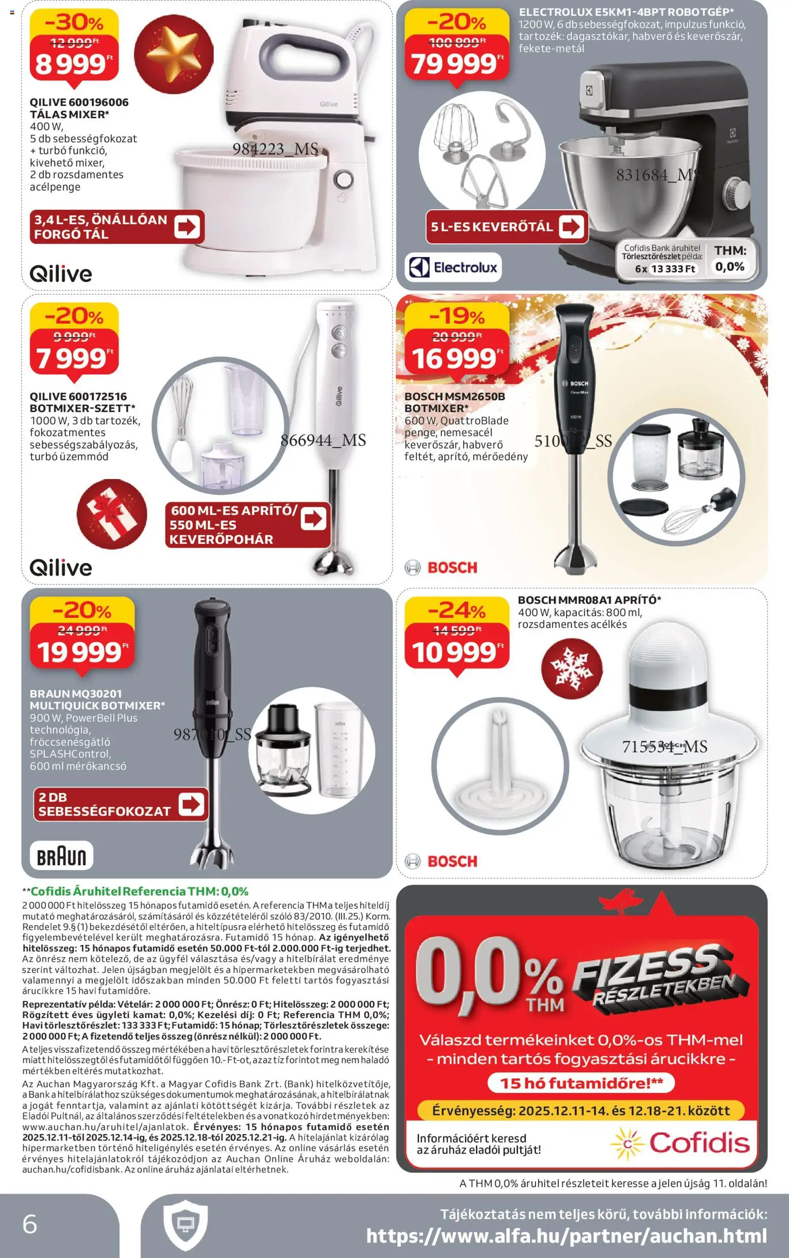 Auchan akciós ujság - amely érvényes a következő dátumtól: 11.12.2025 | Oldal: 6 | Termékek: Szőlő, Habverő