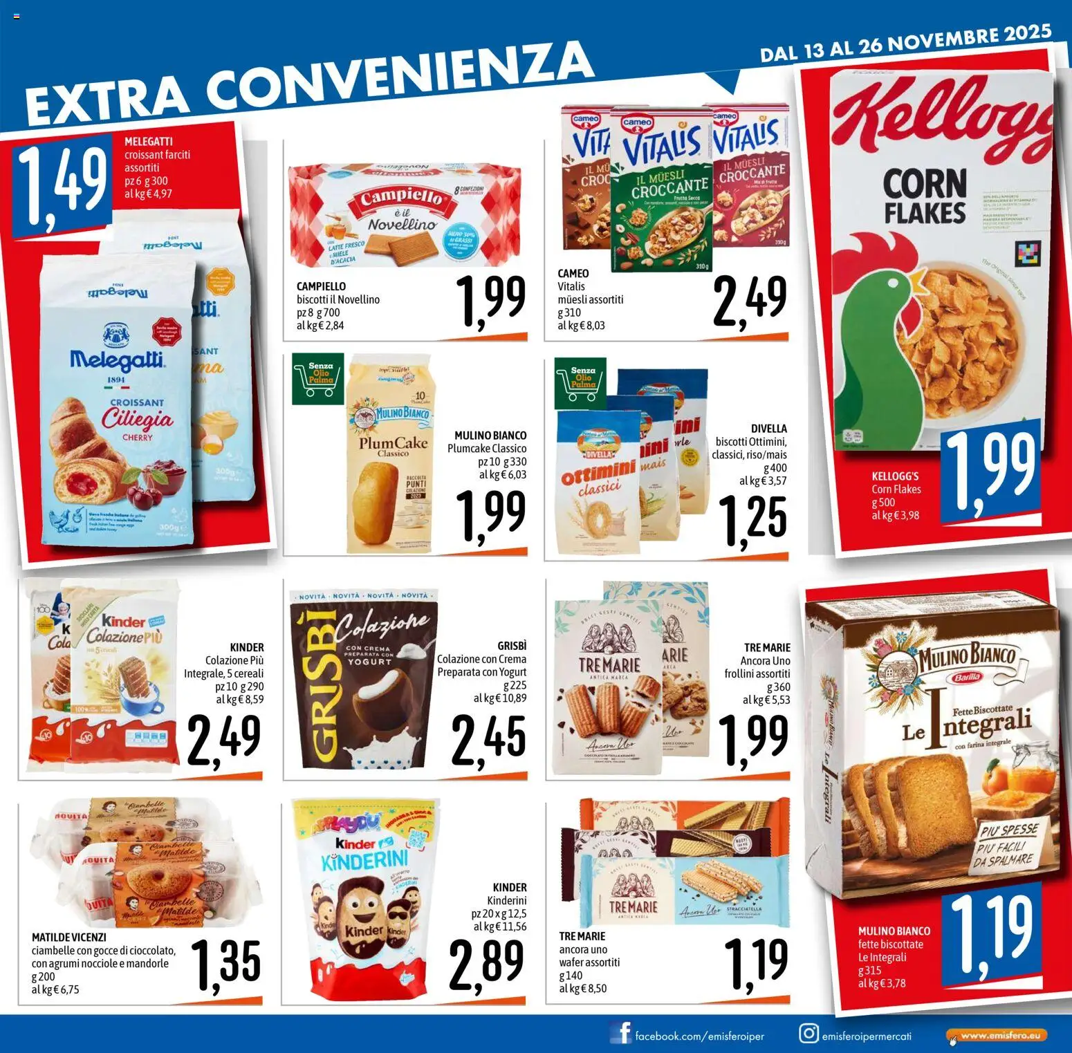Volantino Emisfero del 13.11.2025 | Pagina: 19 | Prodotti: Muesli, Ciambelle, Biscotti, Agrumi