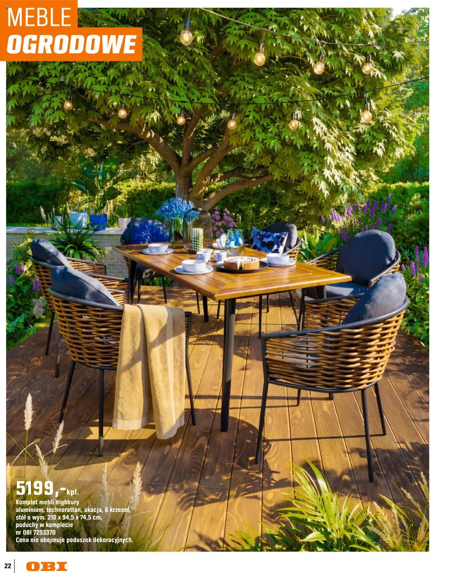 OBI gazetka - Ogród od 11.03.2026 | Strona: 22 | Produkty: Stół, Meble ogrodowe