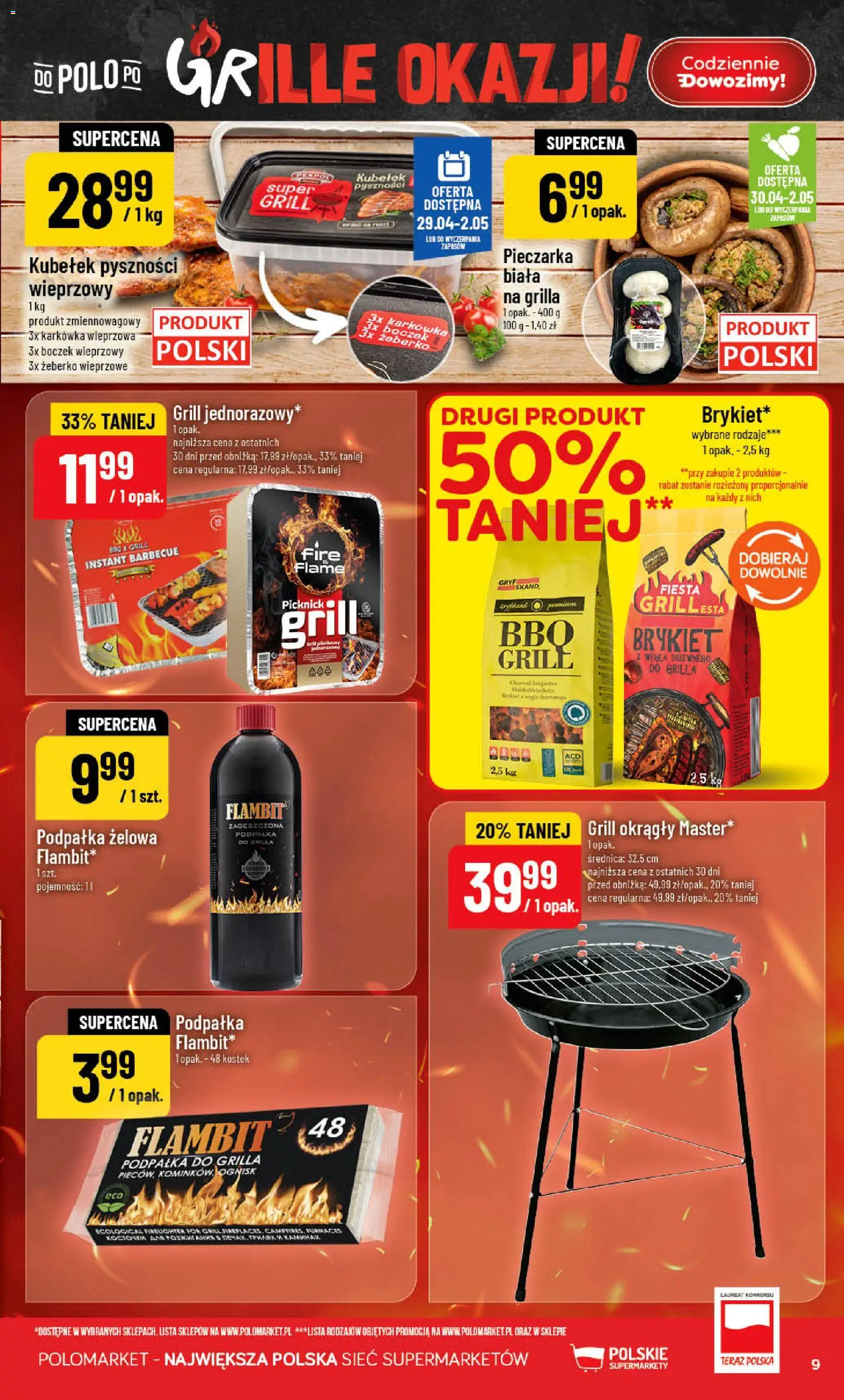 POLOmarket gazetka od 29.04.2026 | Strona: 9 | Produkty: Karkówka, Karkówka wieprzowa, Boczek wieprzowy, Boczek